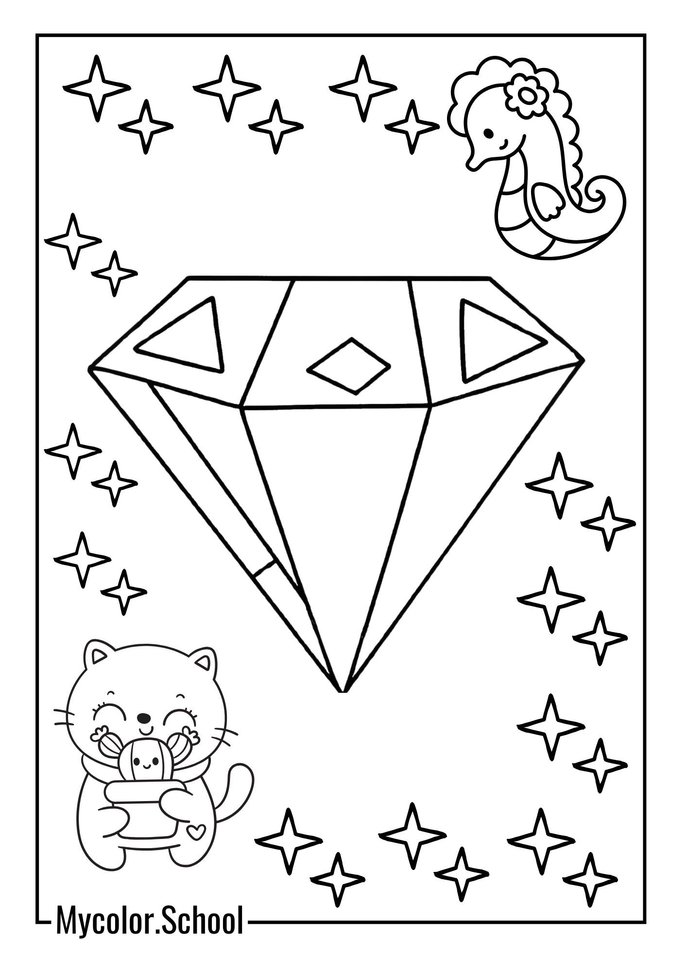 Diamond Coloring Pages Silver