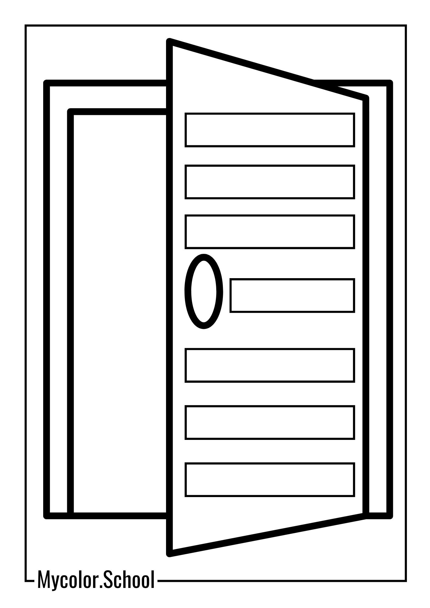 Door Coloring Pages Simple Door