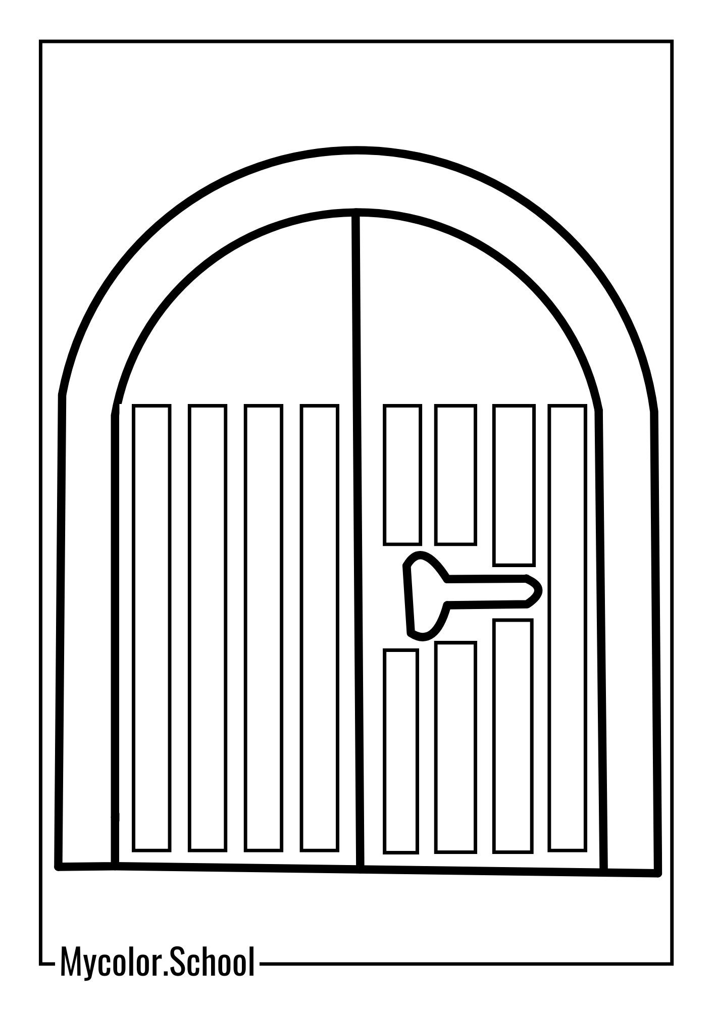 Door Coloring Pages Cute Door