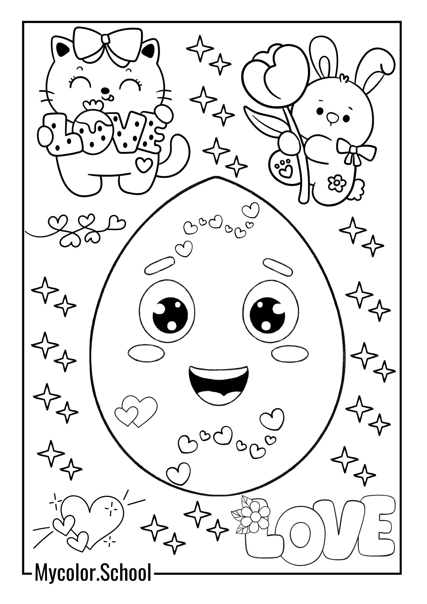 Egg Coloring Pages Cutey