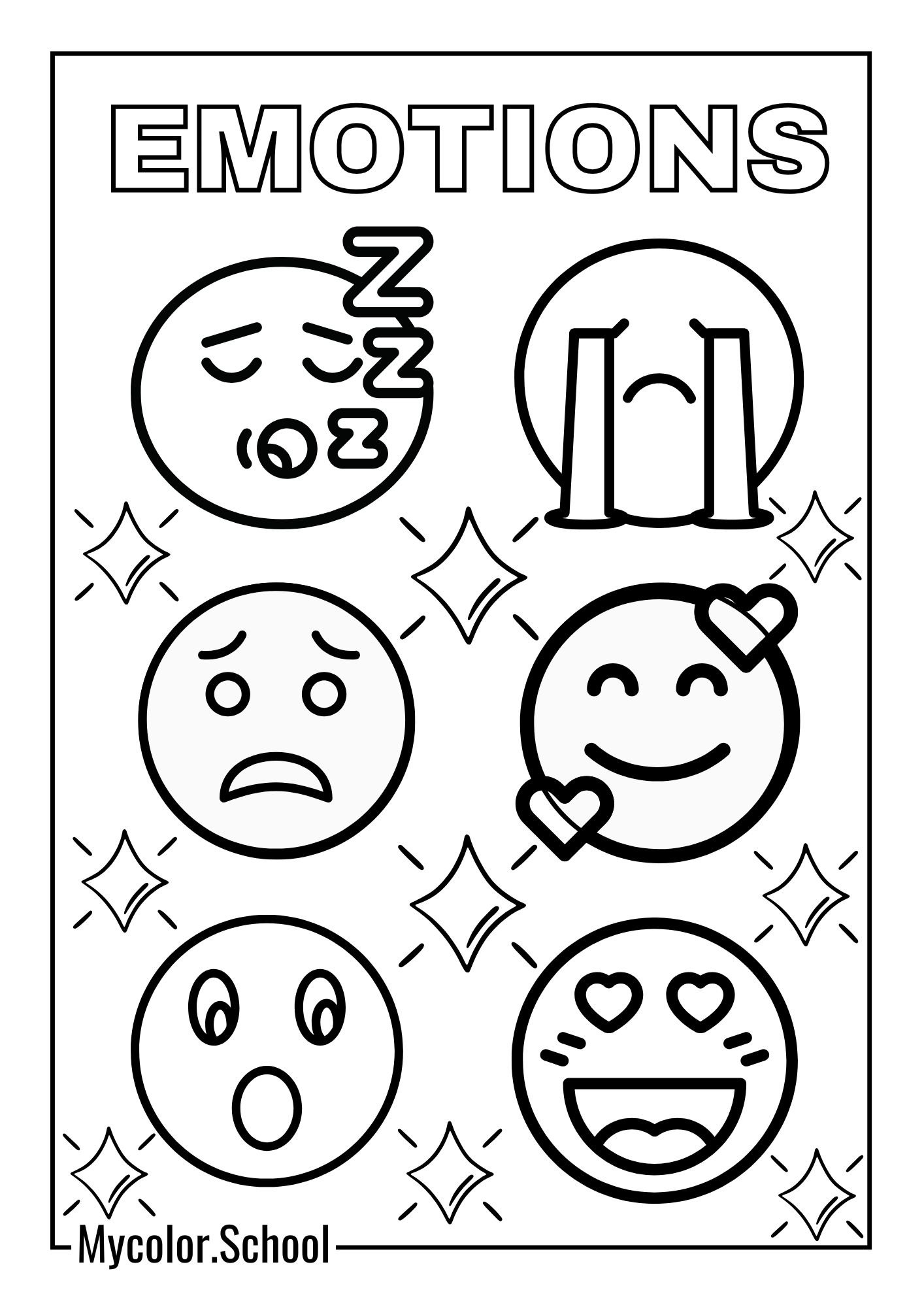 Emotions Coloring Pages various emotions