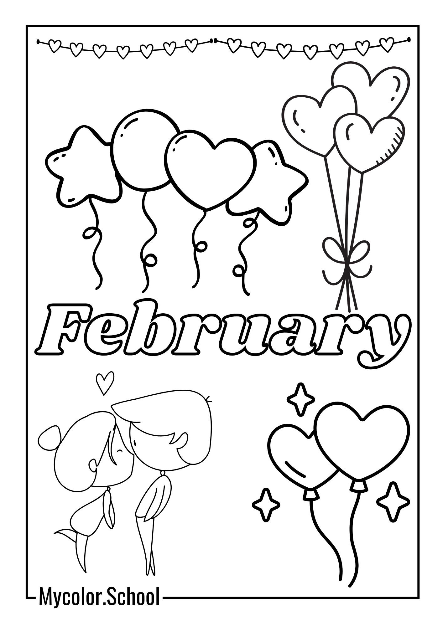 February Coloring Pages Love