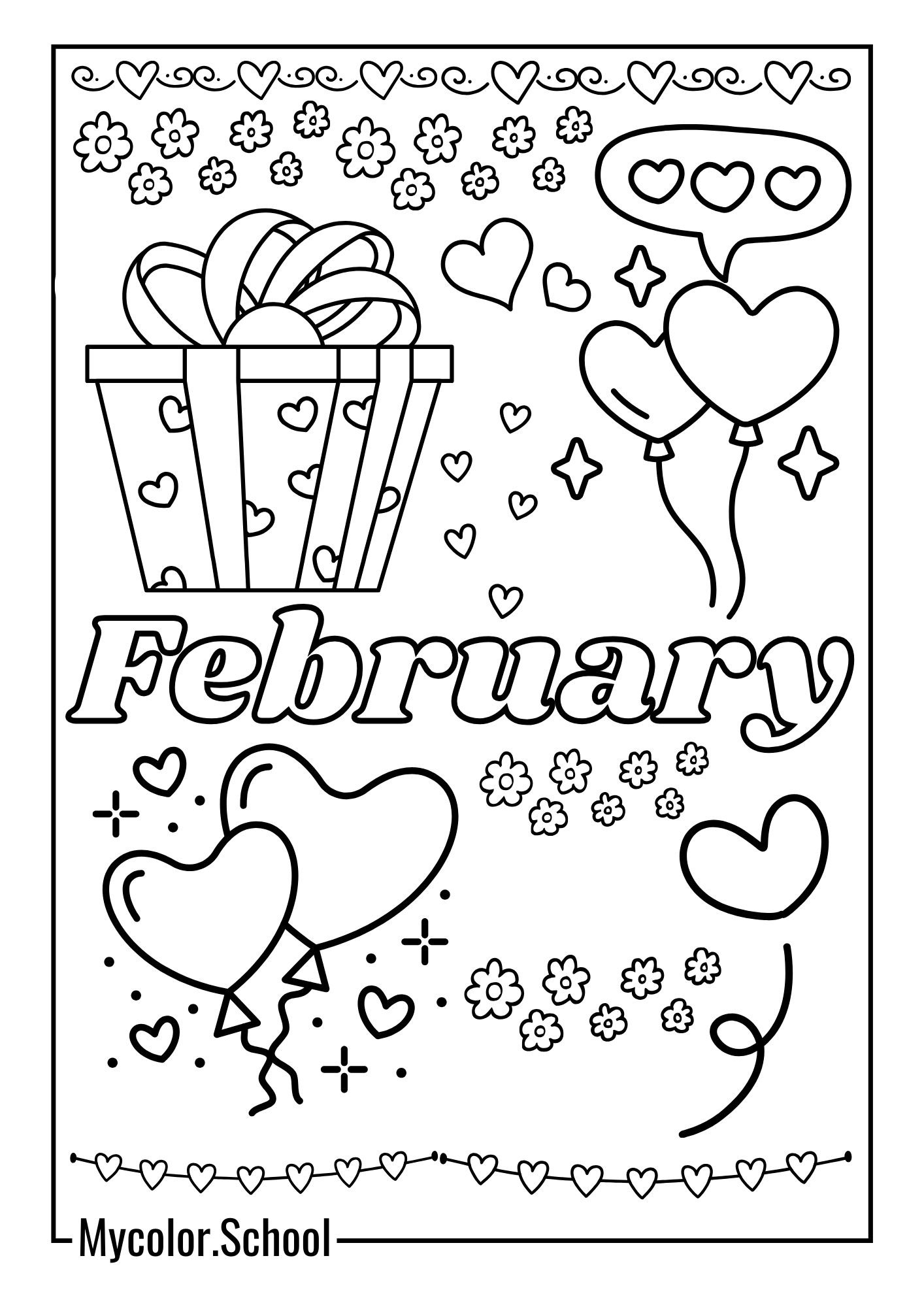 February Coloring Pages Care