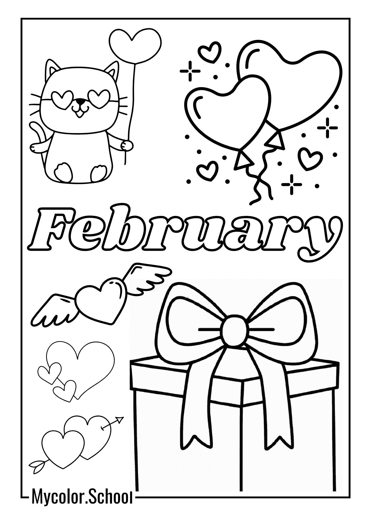 February Coloring Pages Gifts