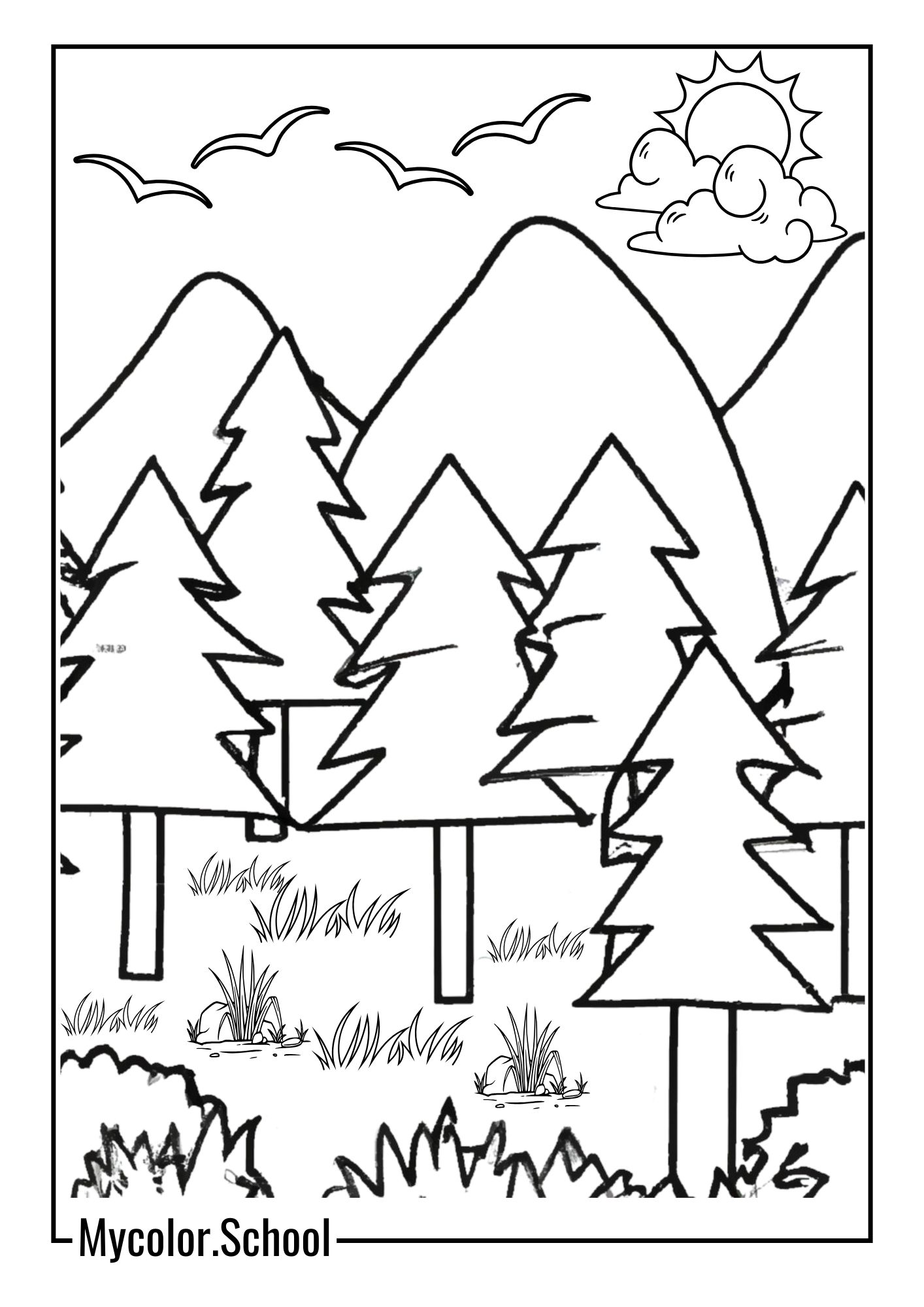 Forest Coloring Pages Peace
