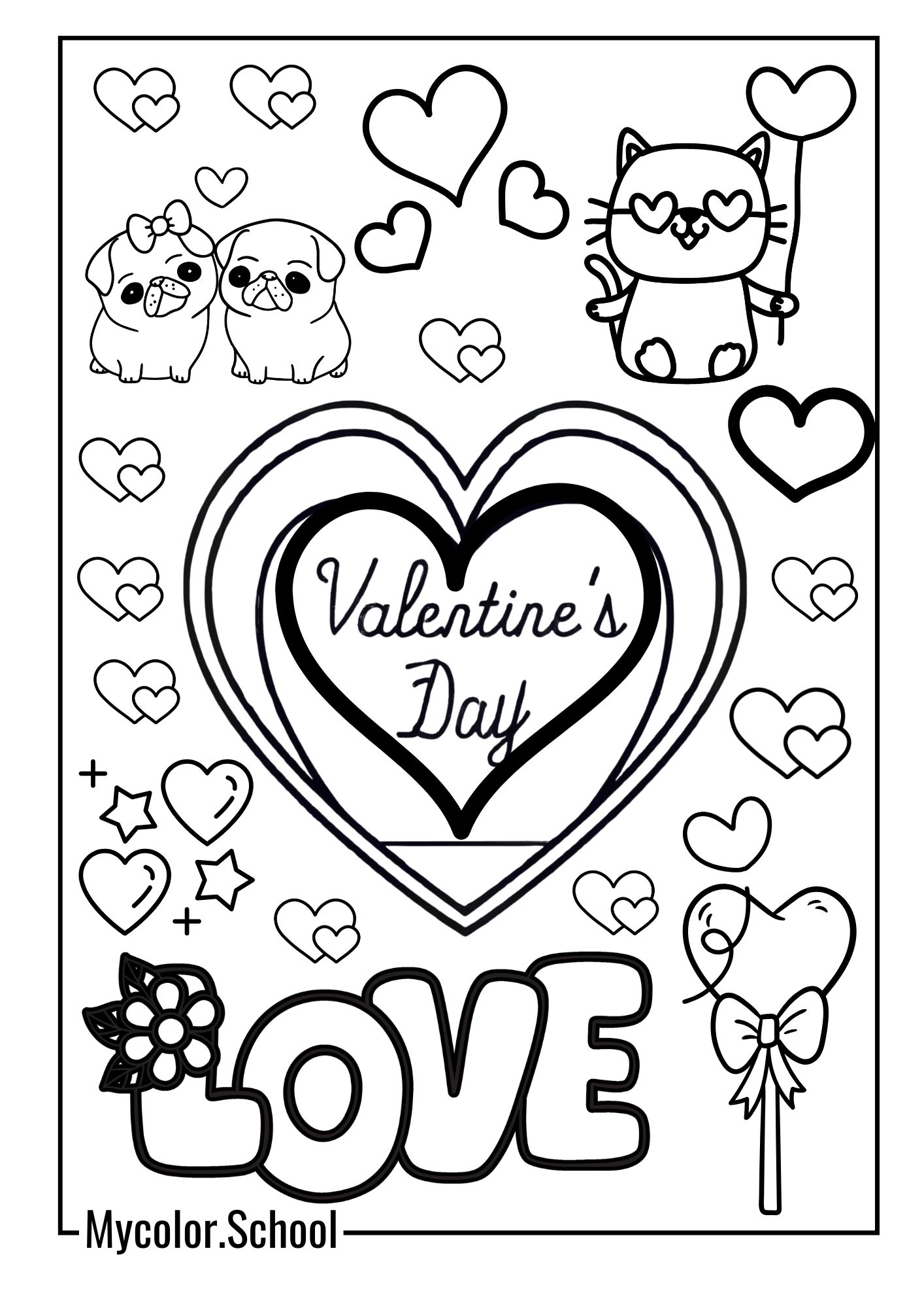 Free Valentine Coloring Pages Hearts