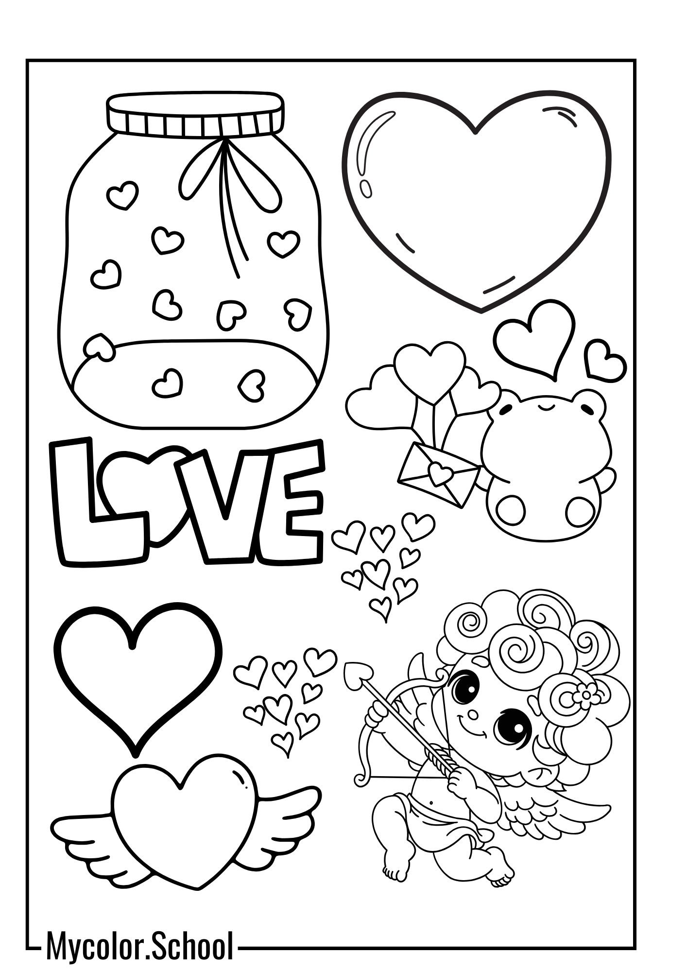 Free Valentine Coloring Pages Cupid
