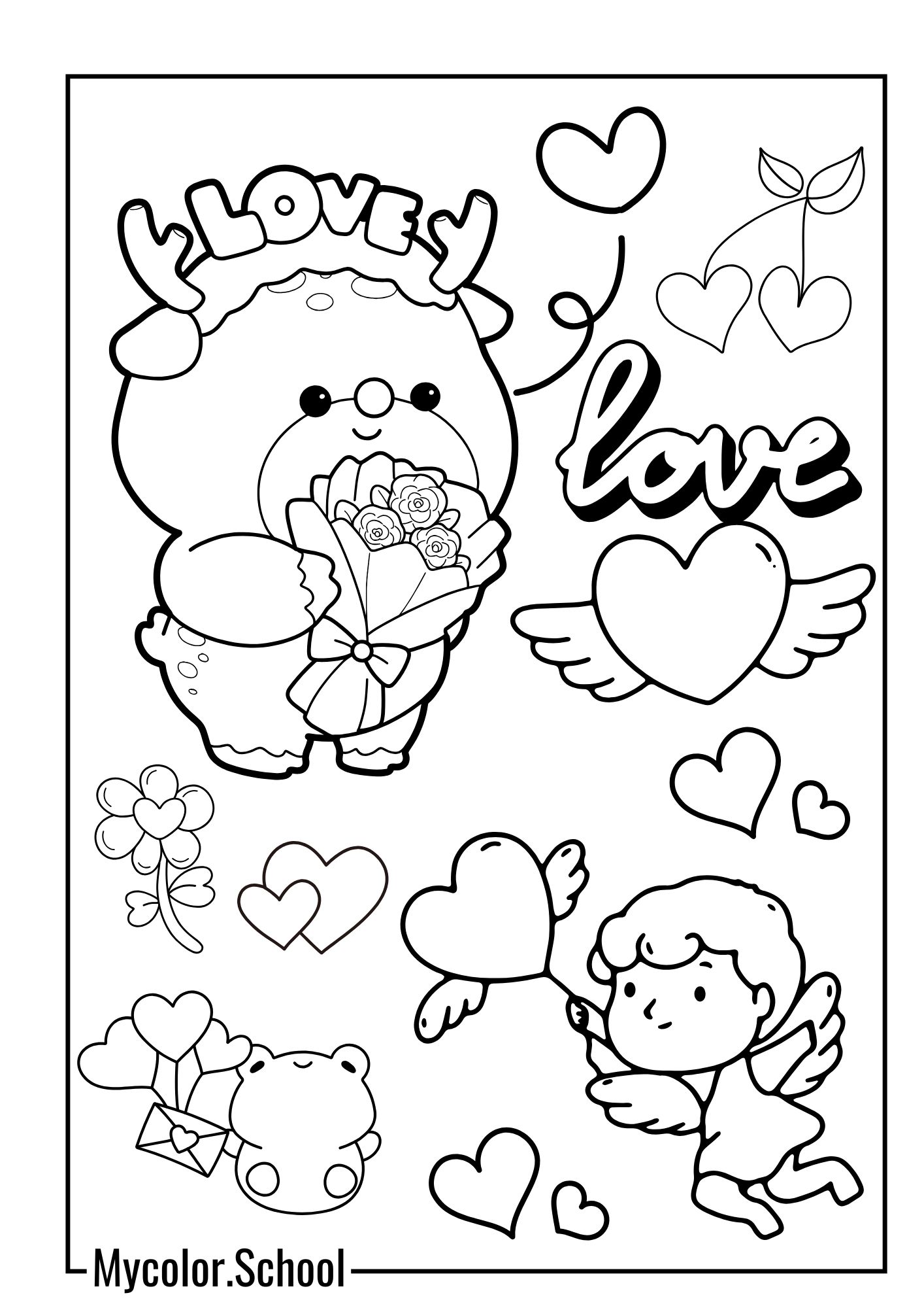 Free Valentine Coloring Pages Care