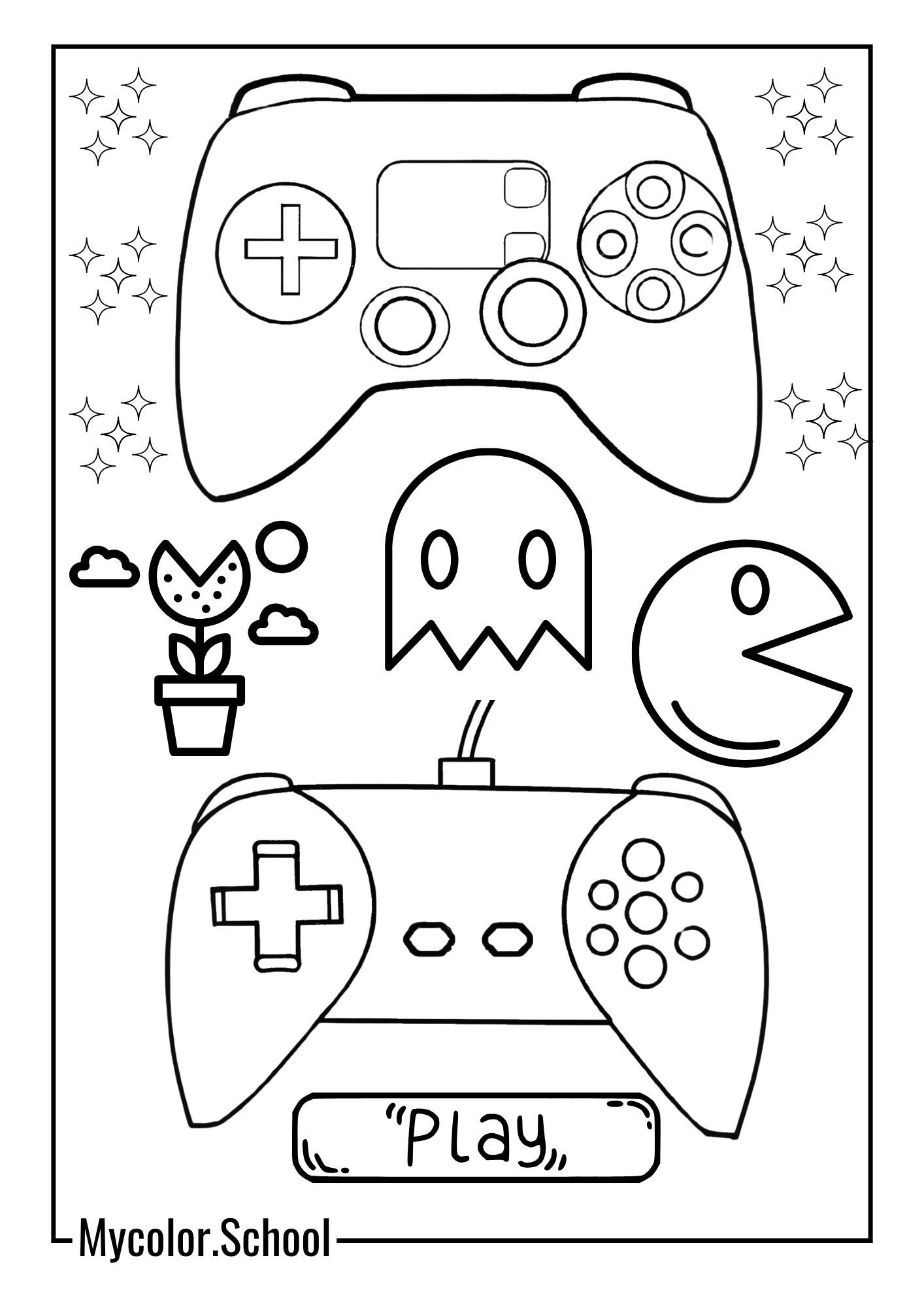 Game Controller Coloring Pages Win