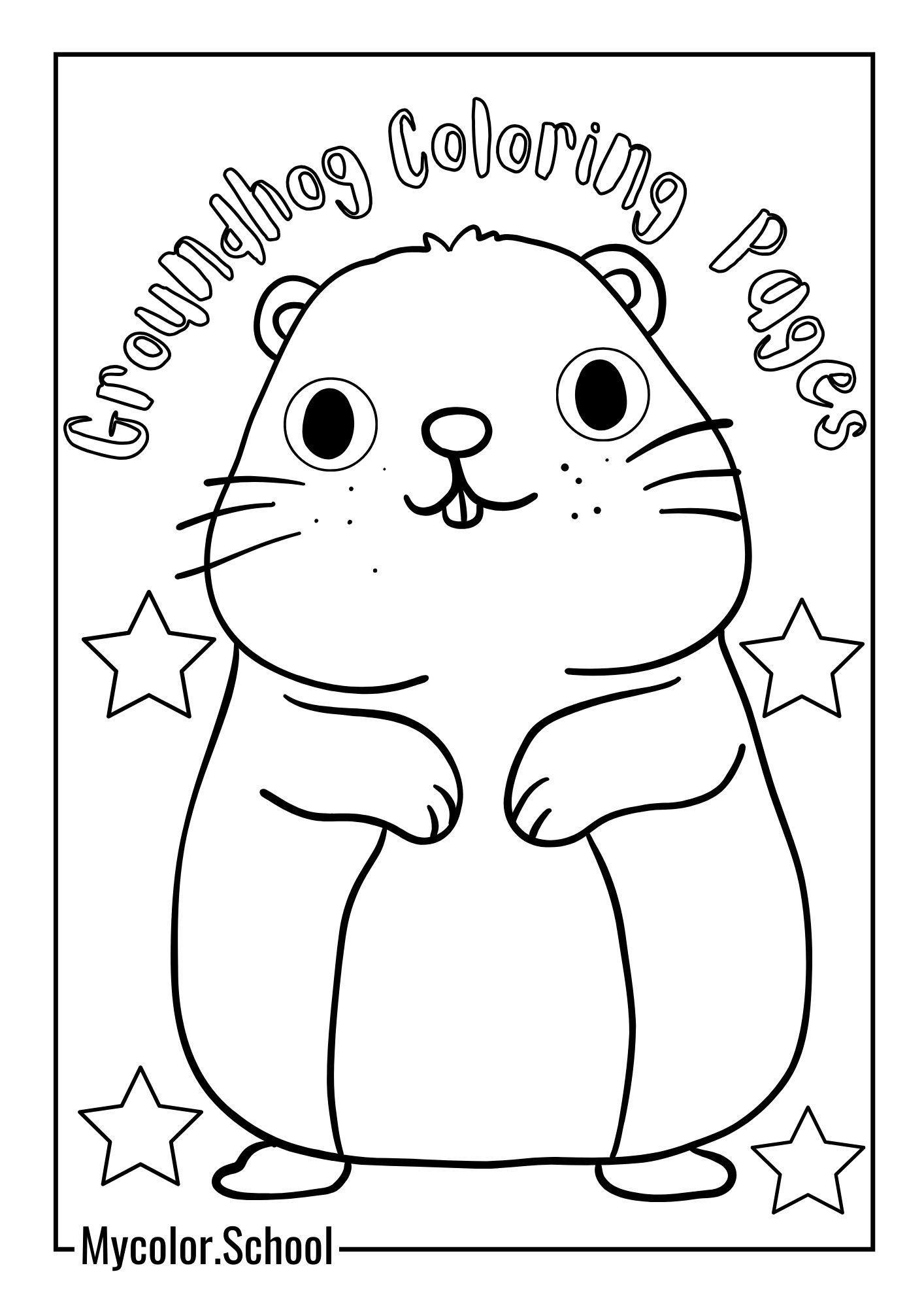 Groundhog Coloring Pages cute groundhog