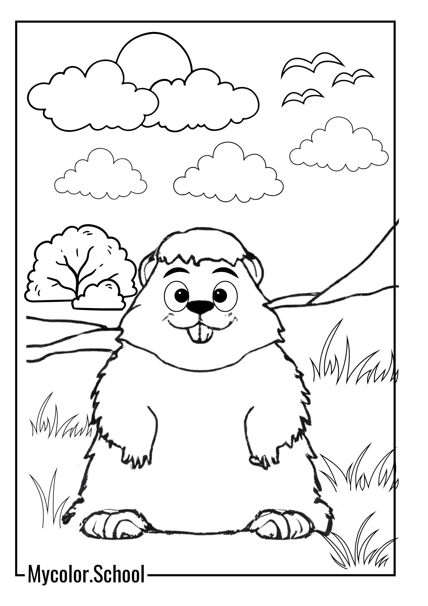 Groundhog Coloring Pages adorable one
