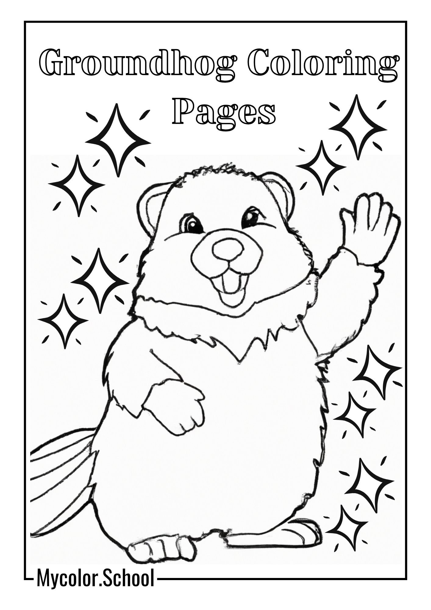 Groundhog Coloring Pages welcoming groundhog