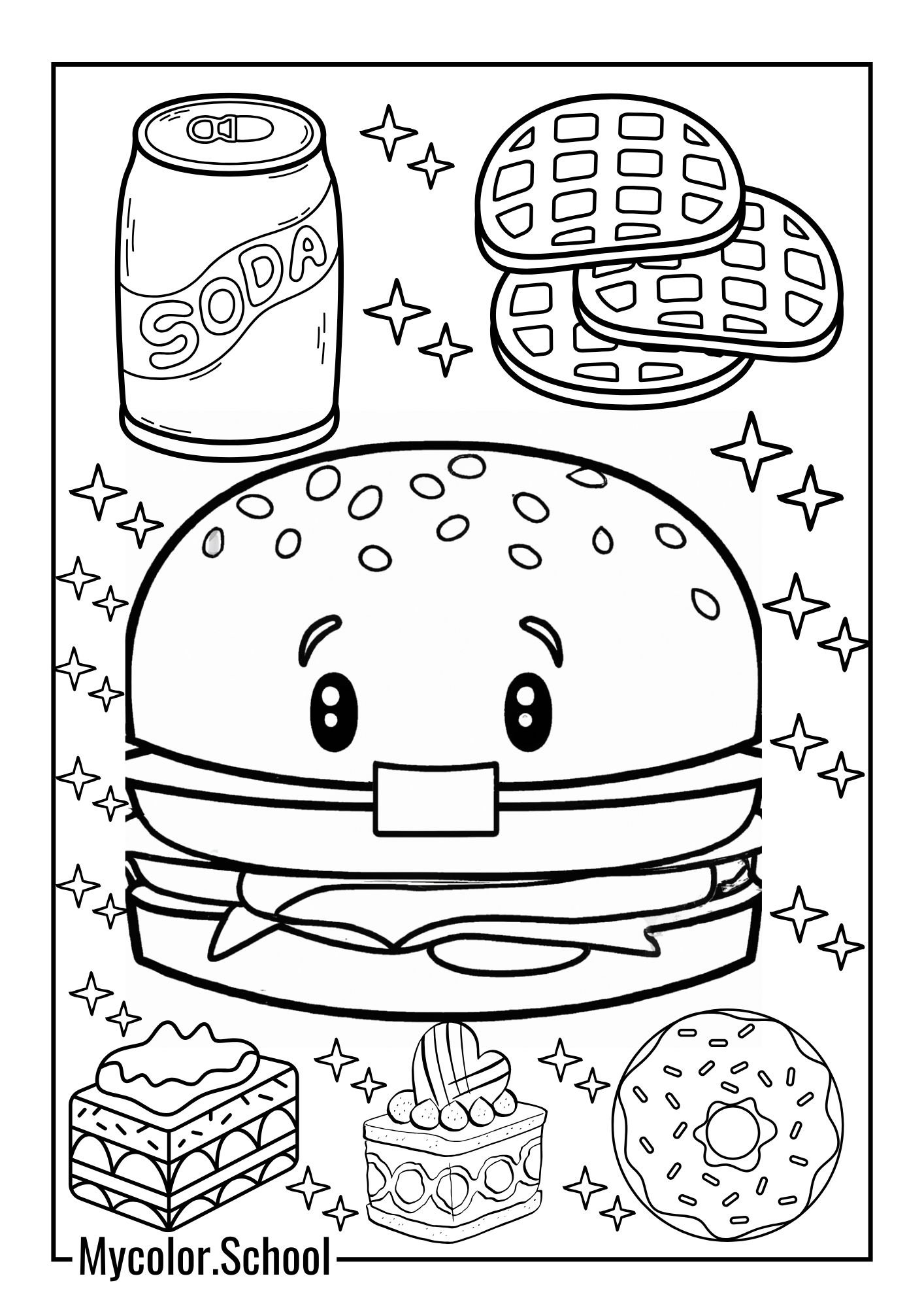 Hamburger Coloring Pages Delicious