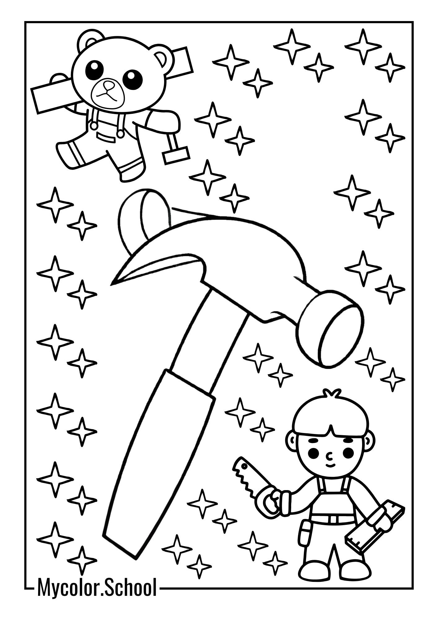 Hammer Coloring Pages Materials