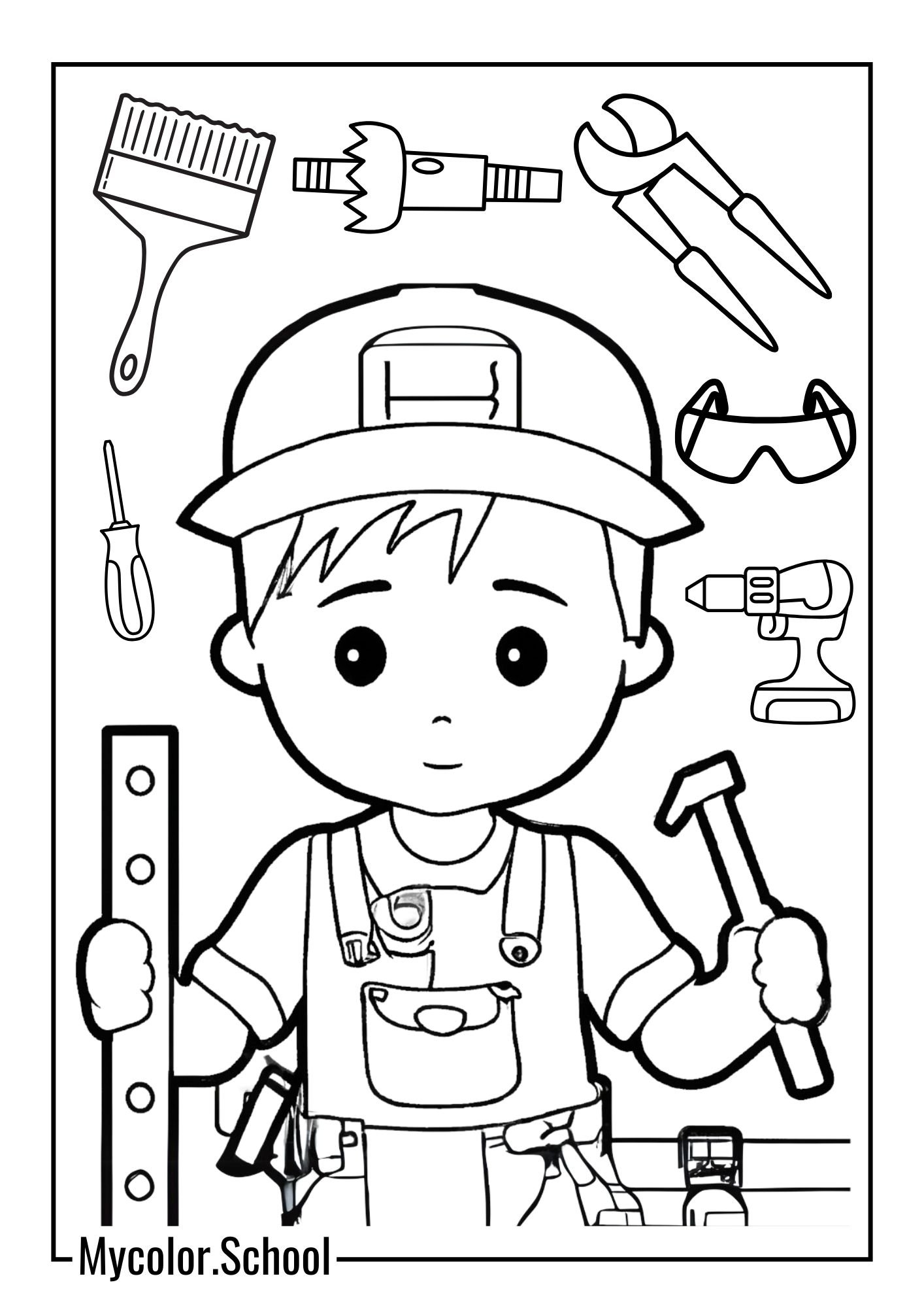 Hammer Coloring Pages Carpenter