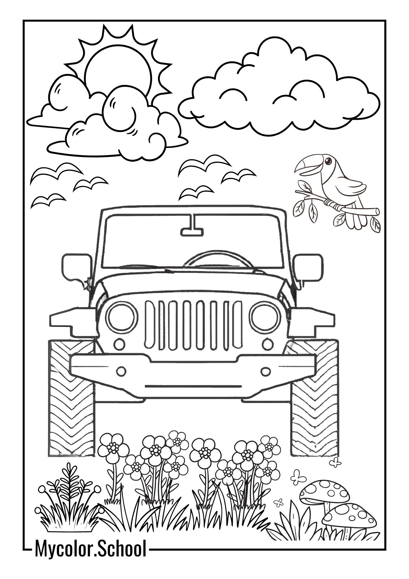 Jeep Coloring Pages Unique