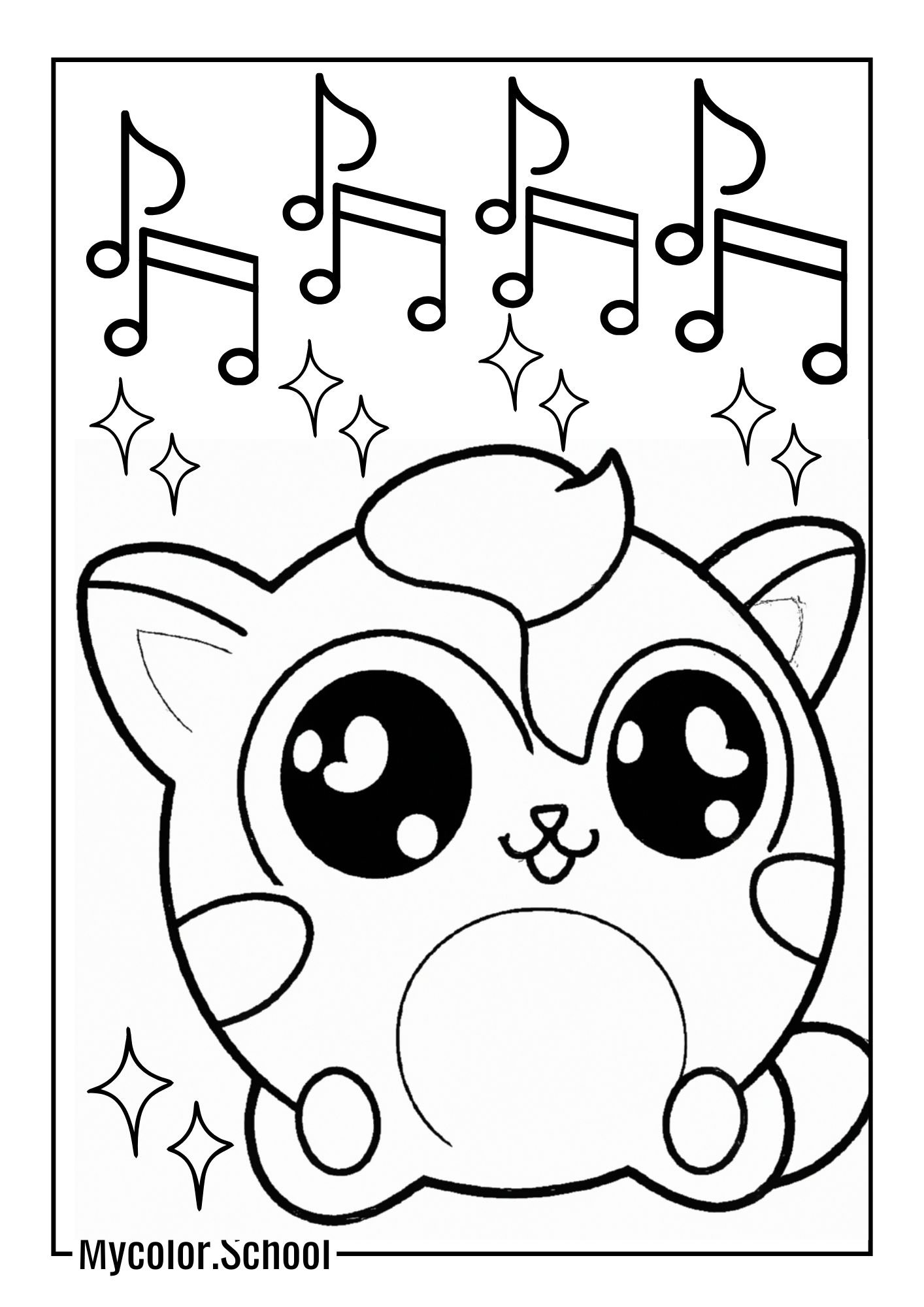 Jigglypuff Coloring Pages playful one