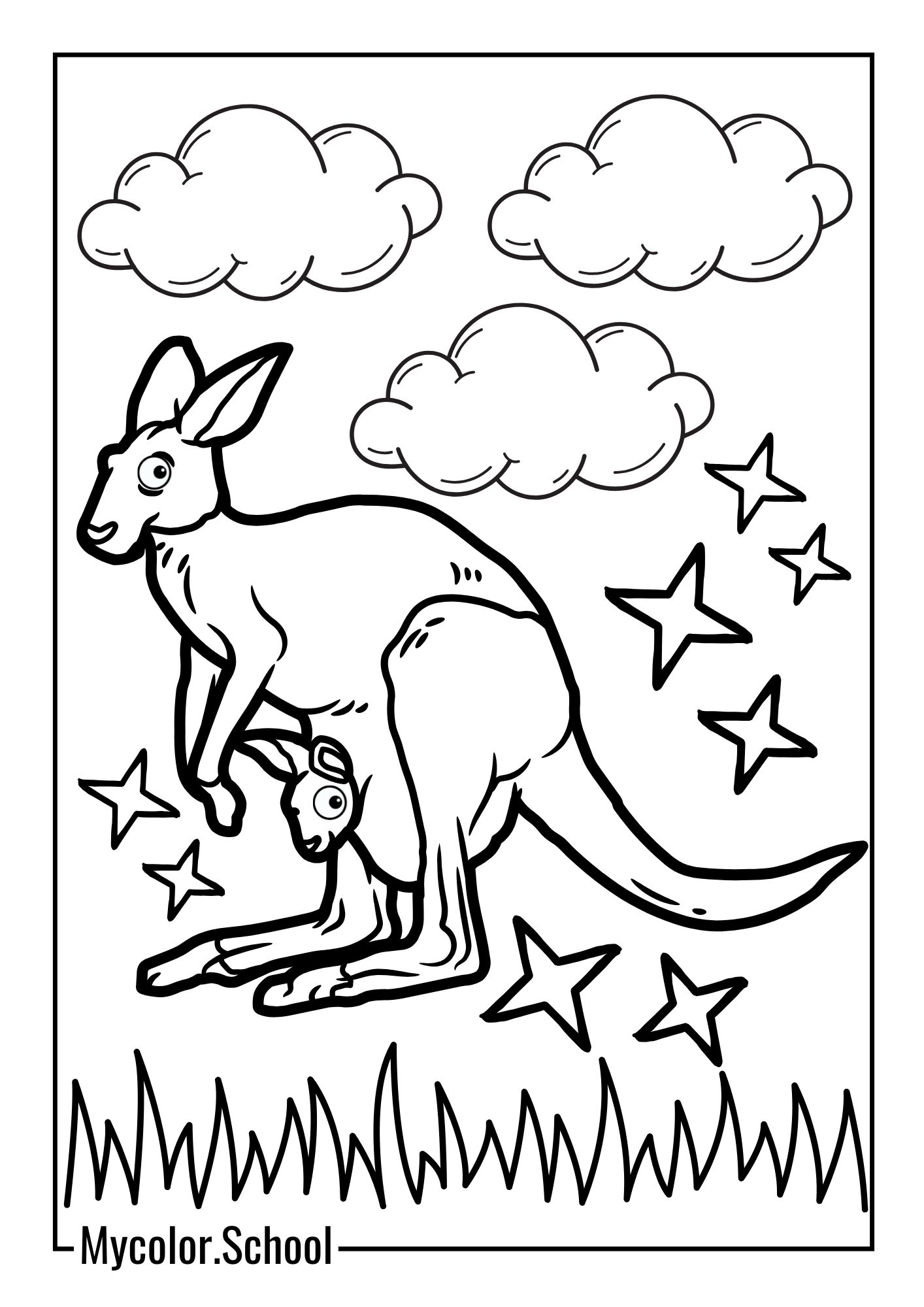 Kangaroo Coloring Pages Powerful Kangaroo