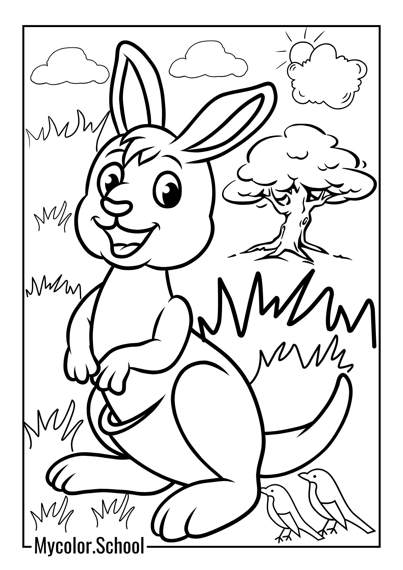 Kangaroo Coloring Pages Curious Kangaroo
