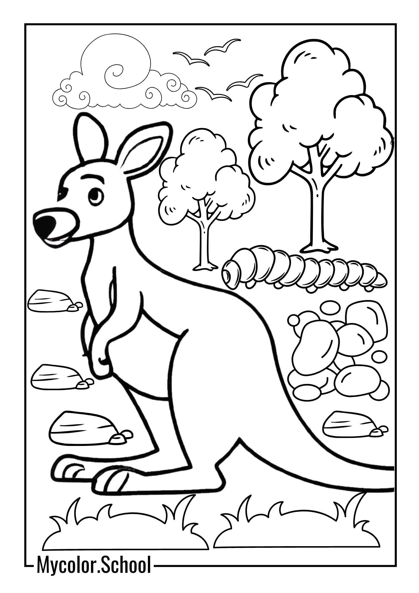 Kangaroo Coloring Pages Marsupial Kangaroo