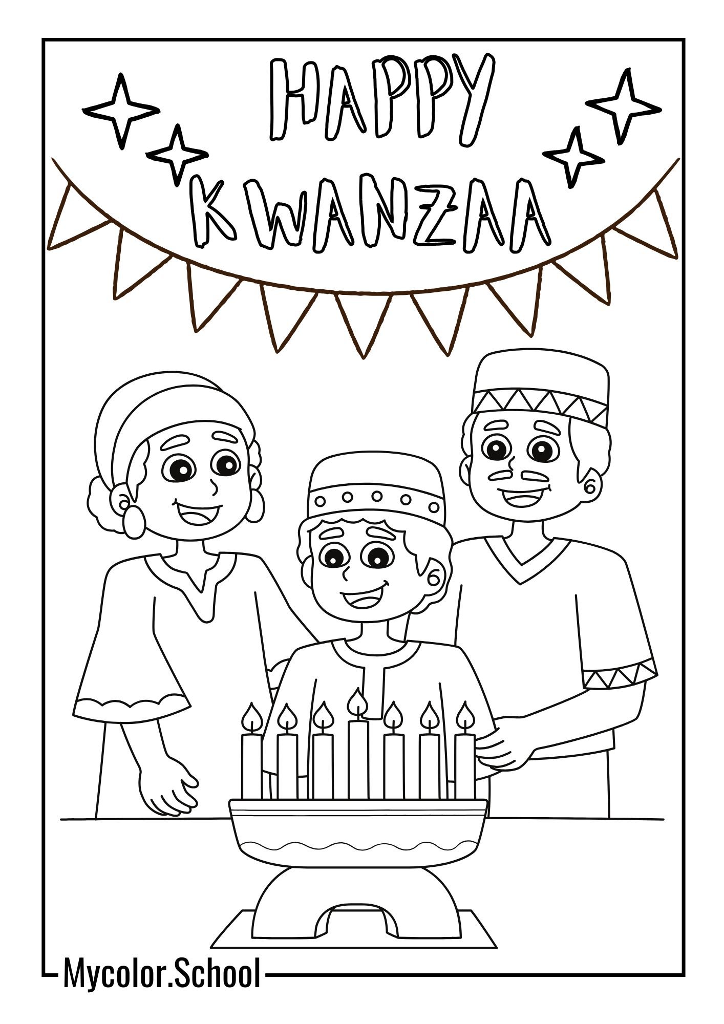 Kwanzaa Coloring Pages cute family