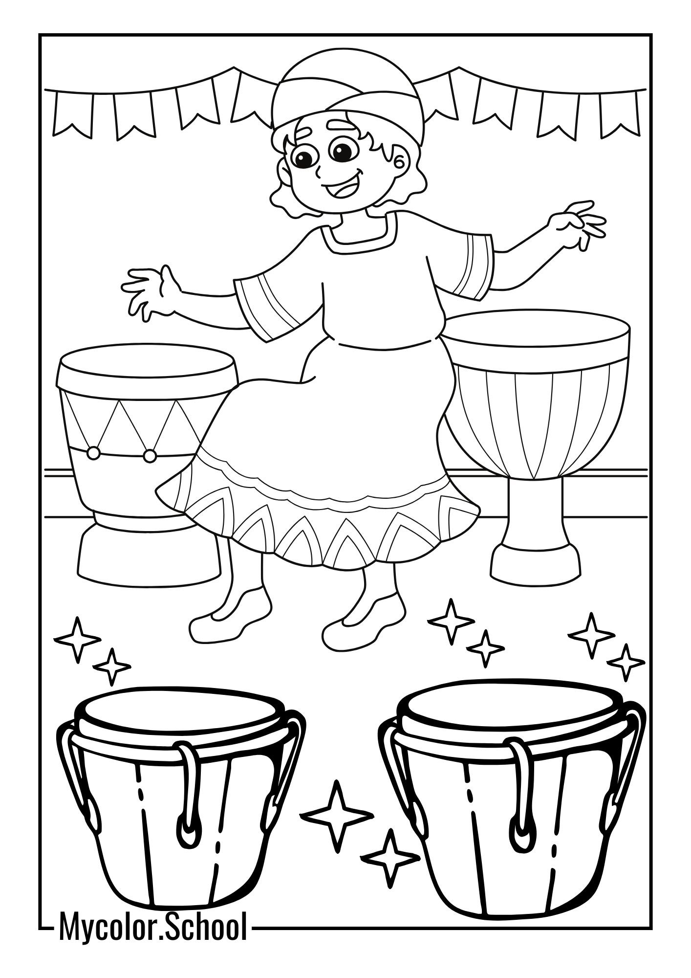 Kwanzaa Coloring Pages happy woman