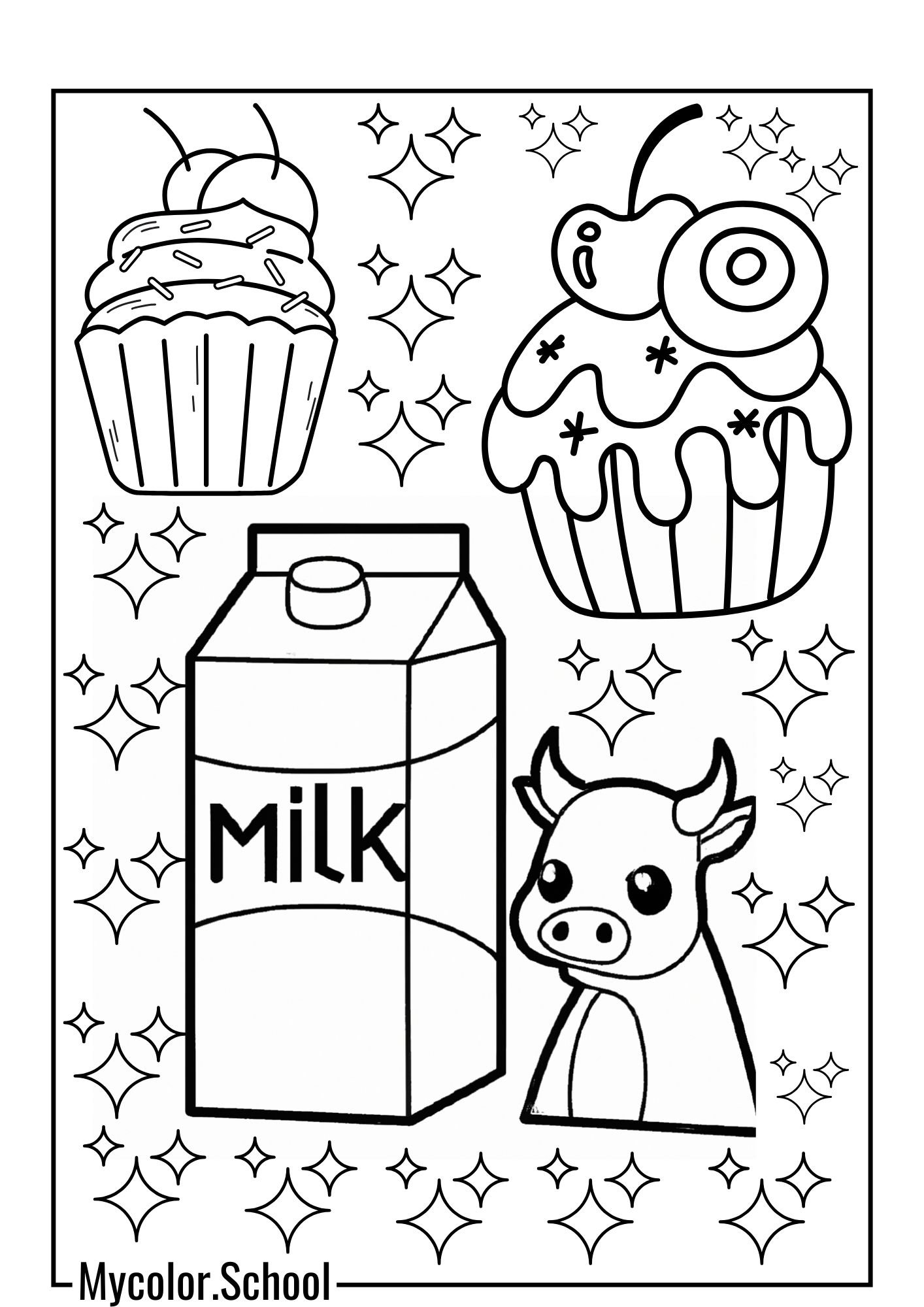 Milk Coloring Pages Cow Milk