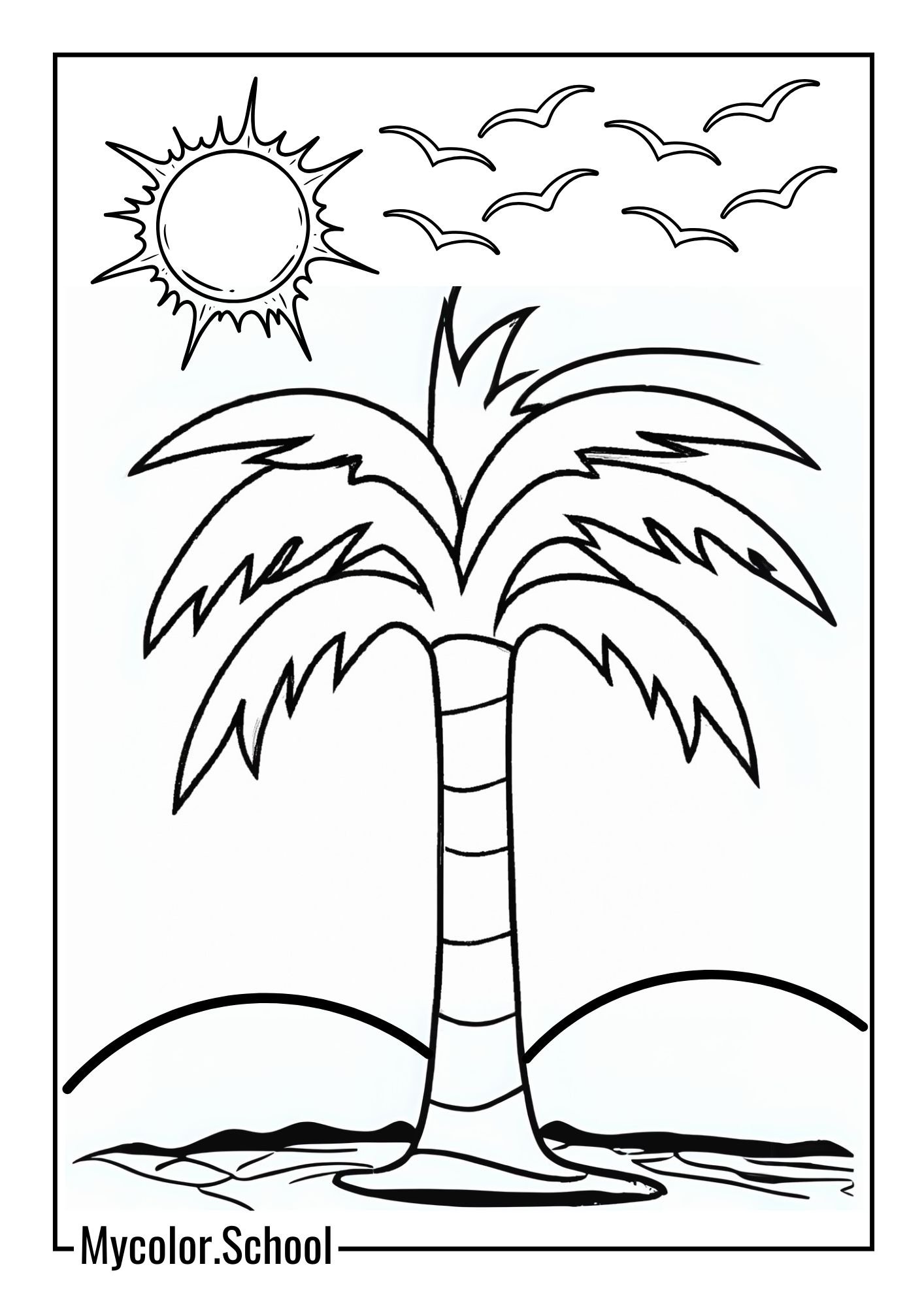 Palm Tree Coloring Pages Tall Palm Tree