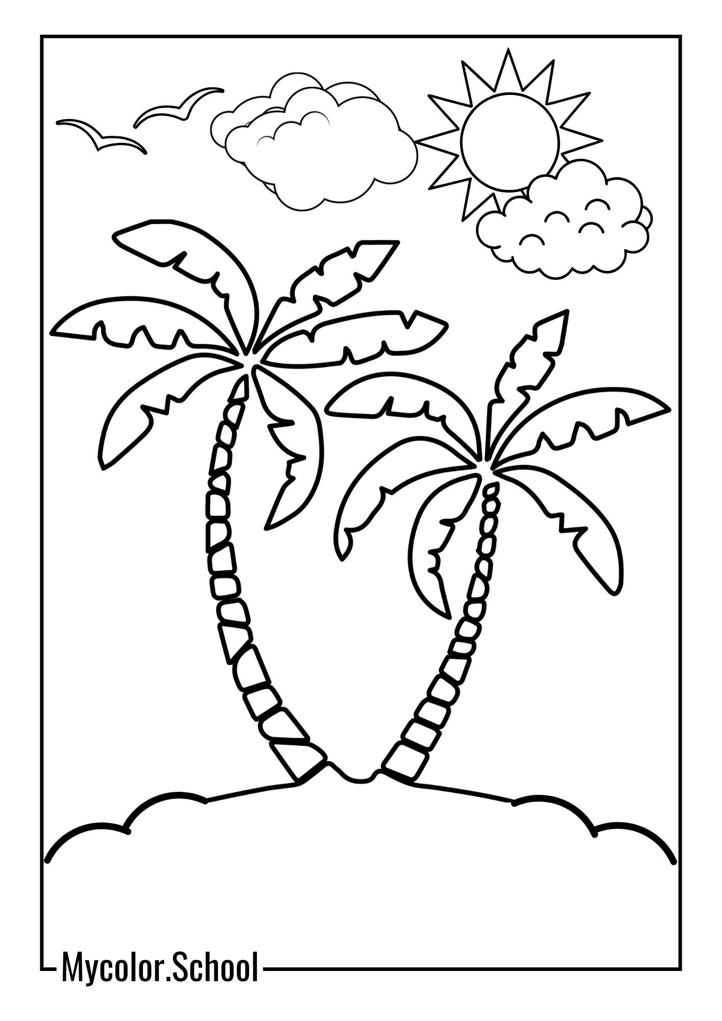 Palm Tree Coloring Pages Lush Palm Tree