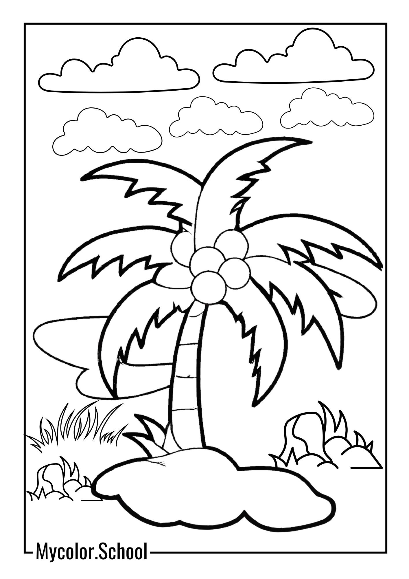 Palm Tree Coloring Pages Fruitful Palm Tree
