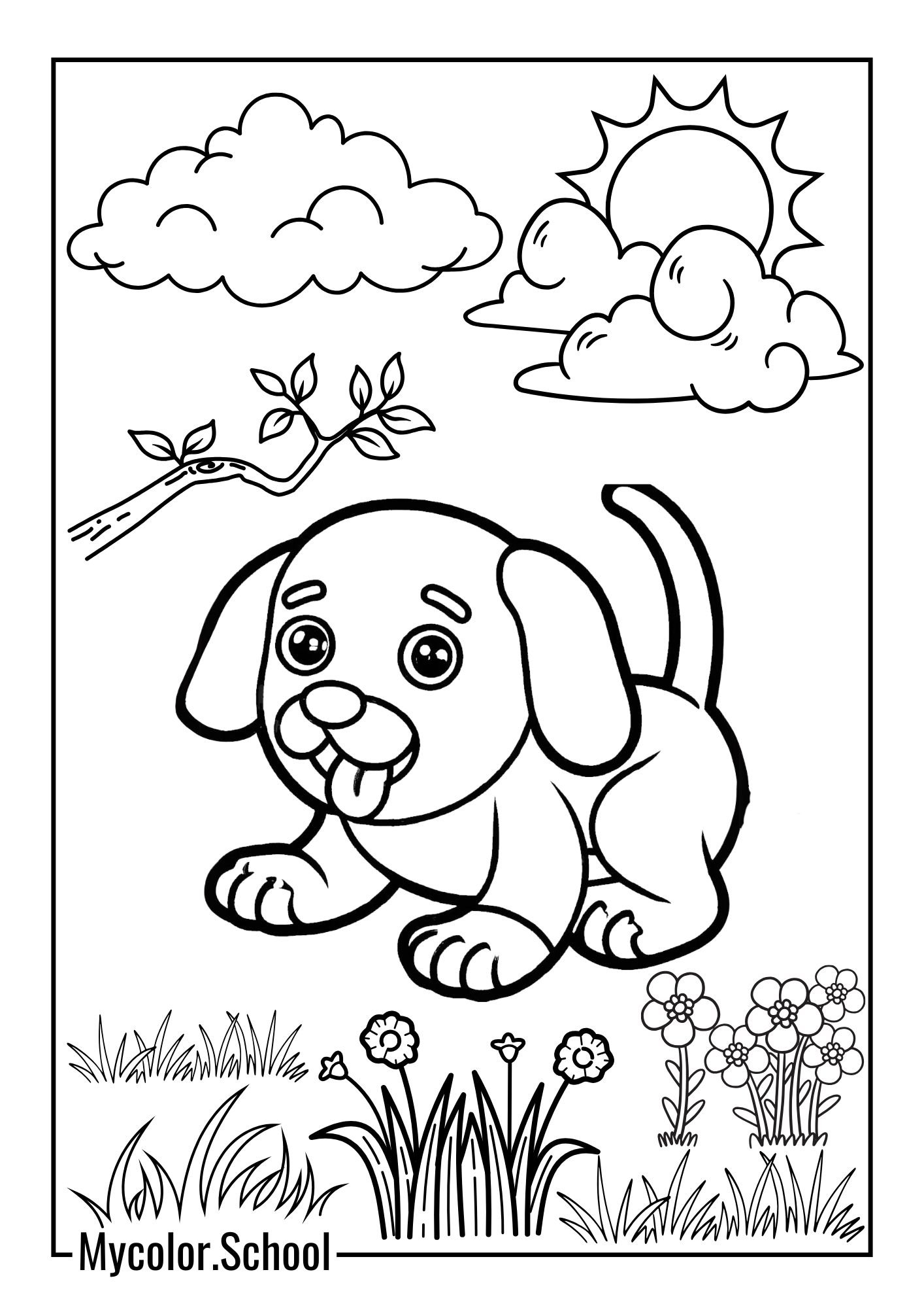 Pets Coloring Pages Fun Dog