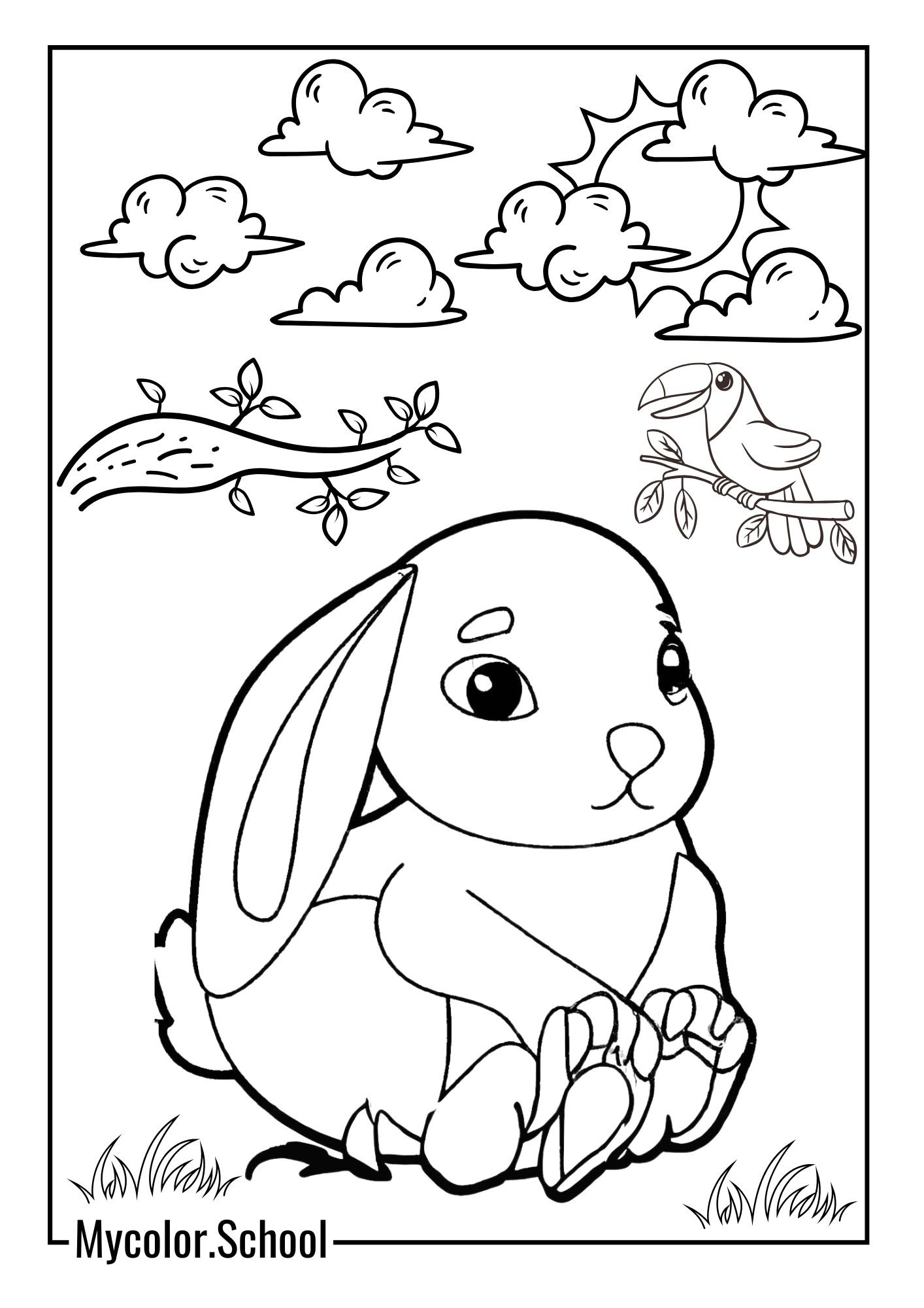 Pets Coloring Pages Little Rabbit