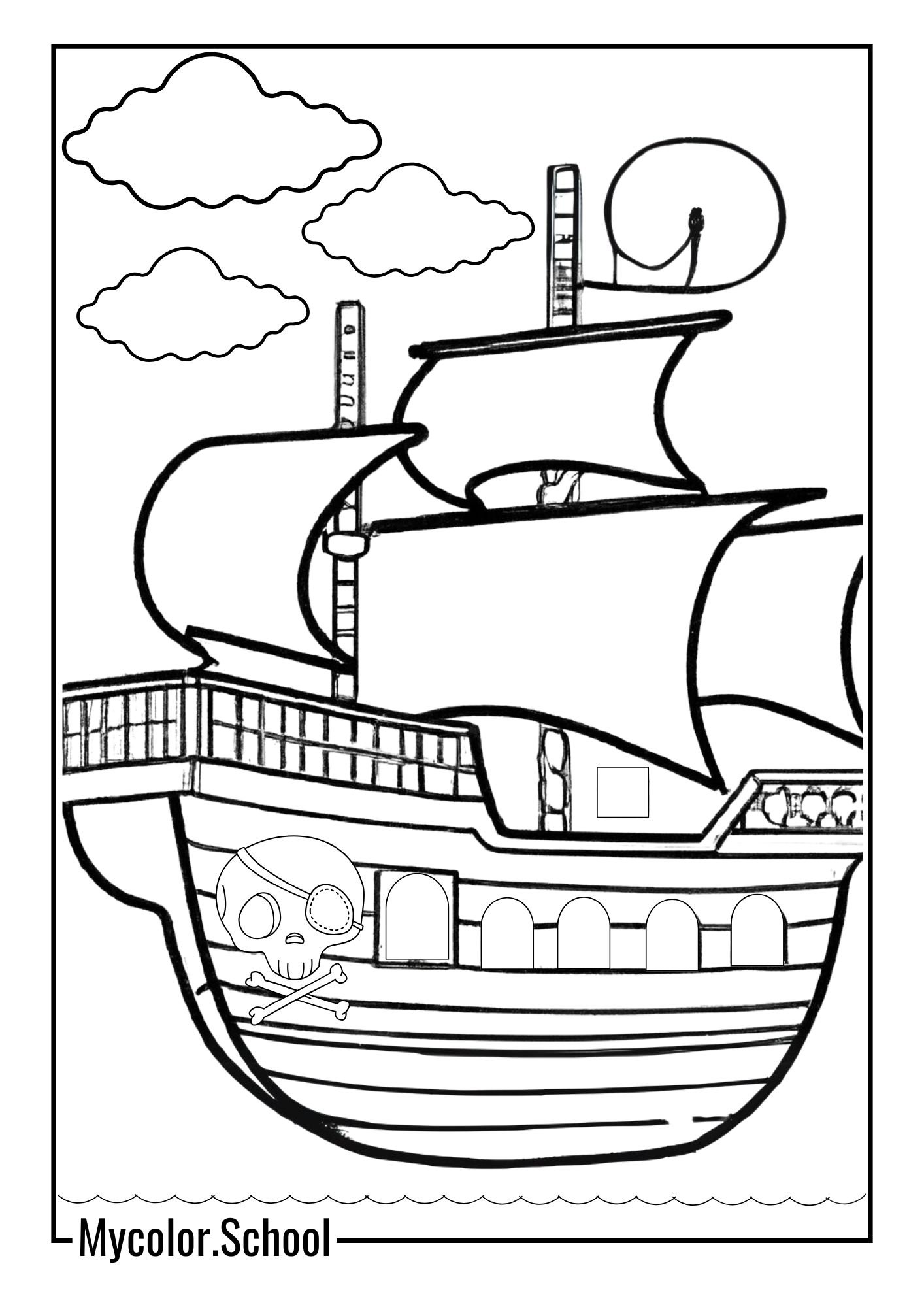 Pirate Ship Coloring Pages Great Ship