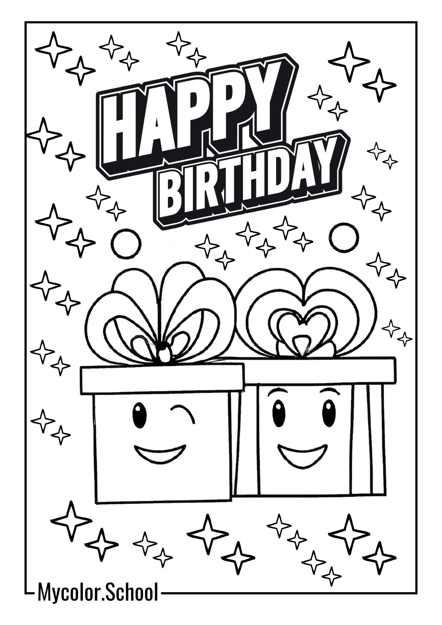 Present Coloring Pages Birthday Gift