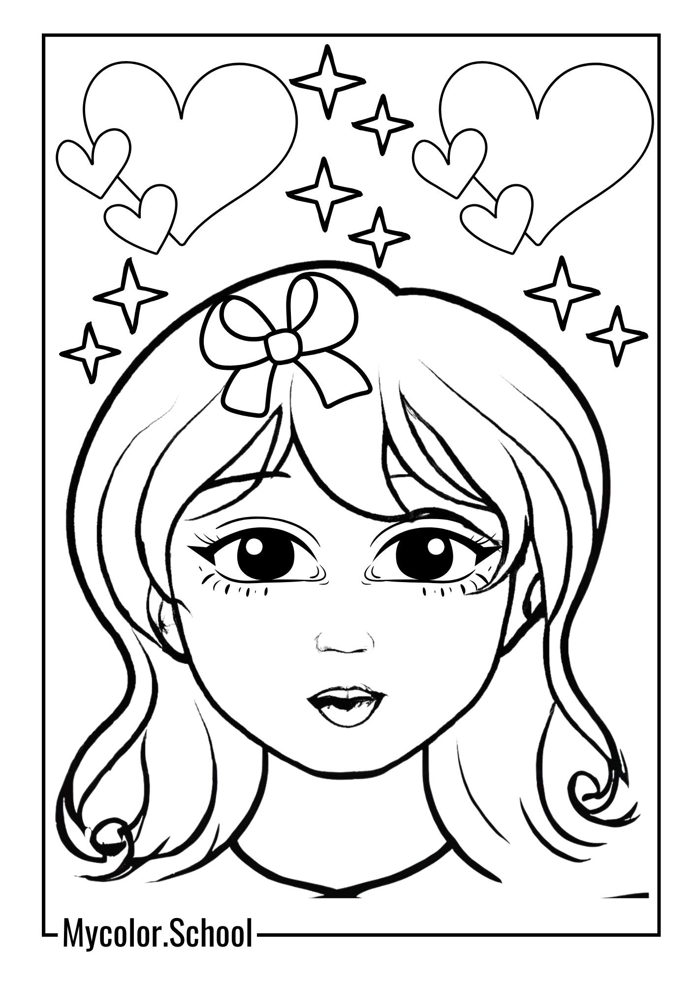 Pretty Coloring Pages Adorable Girl