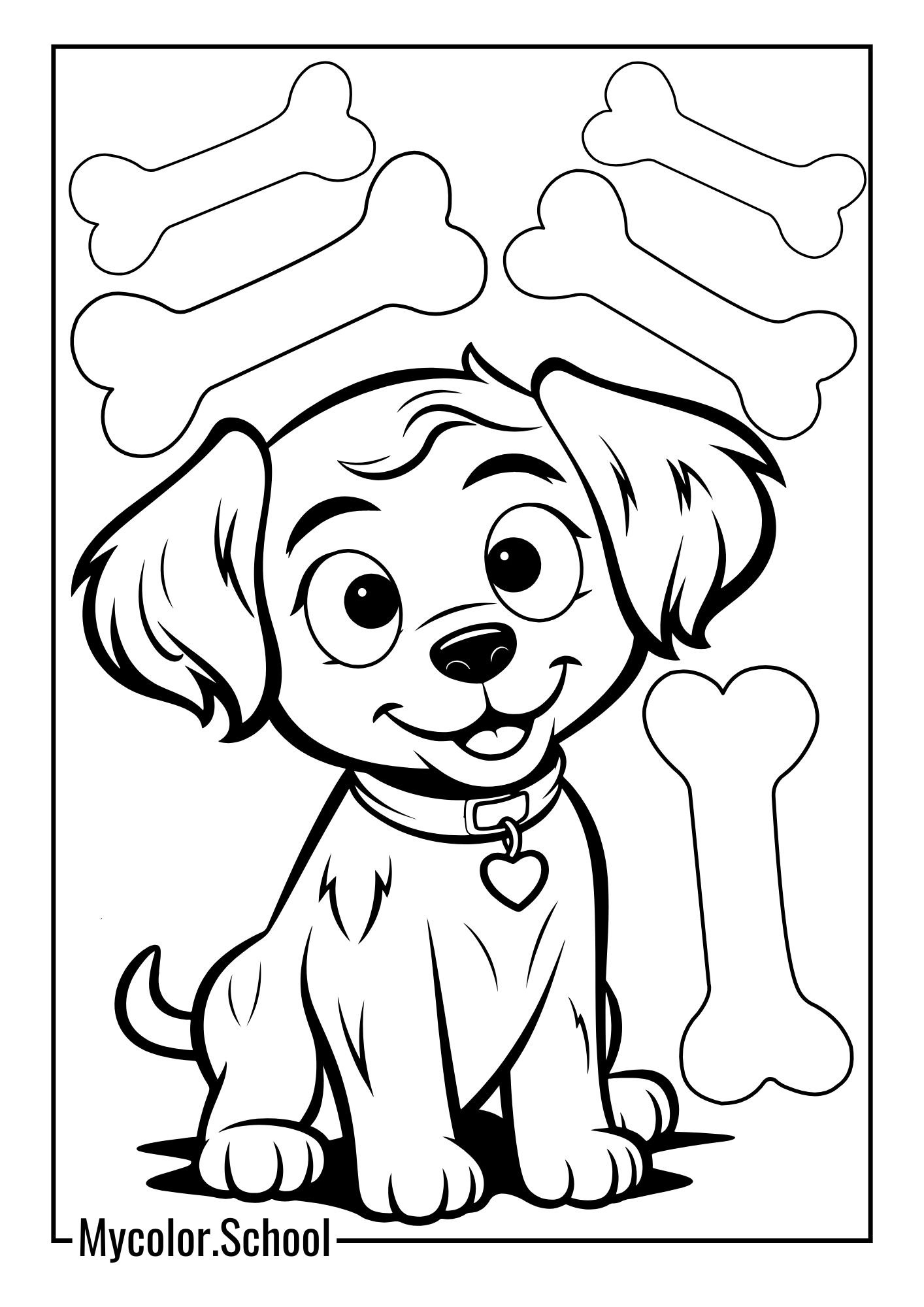 Pretty Coloring Pages Cute Dog