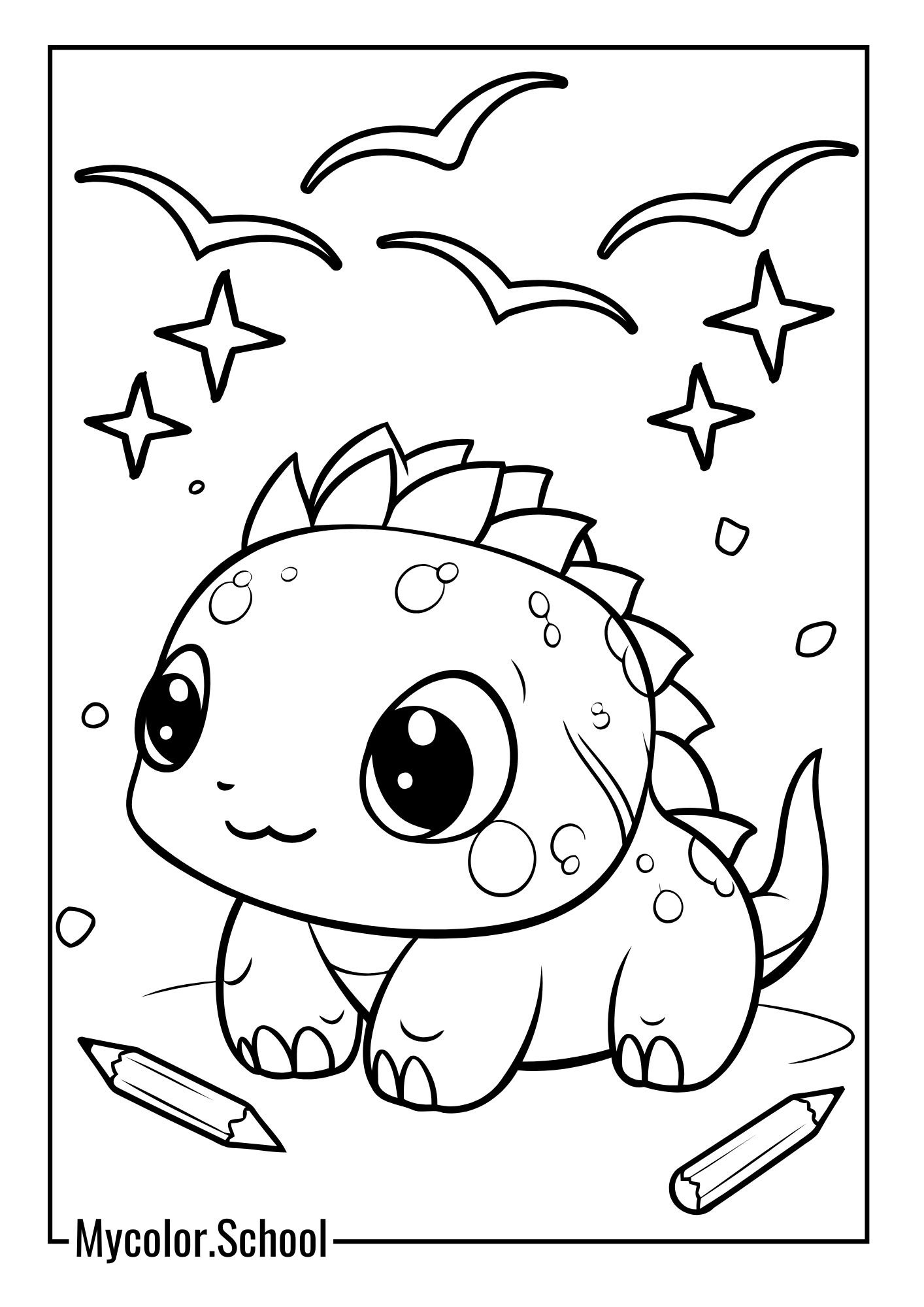 Pretty Coloring Pages cute Dinosaur
