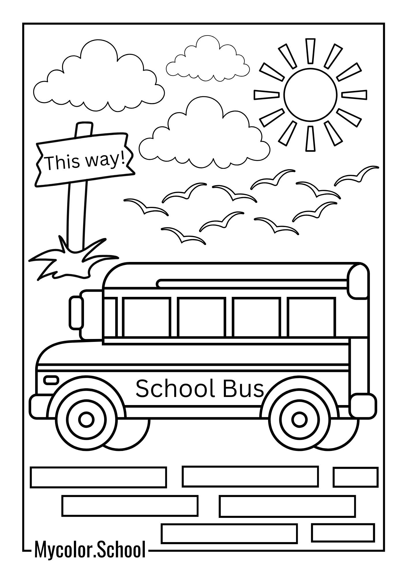 School Bus Coloring Pages cute school bus