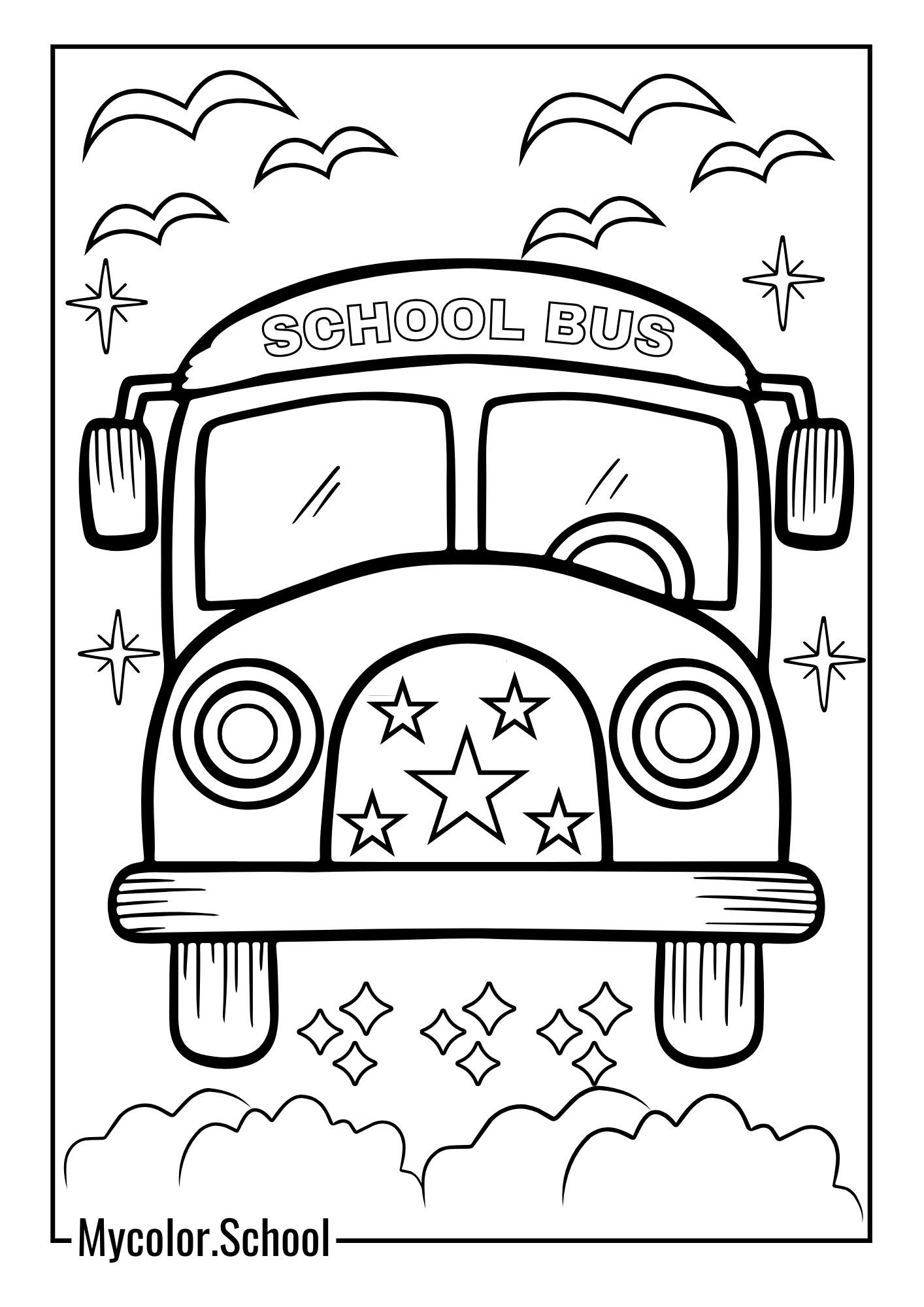School Bus Coloring Pages Great School Bus