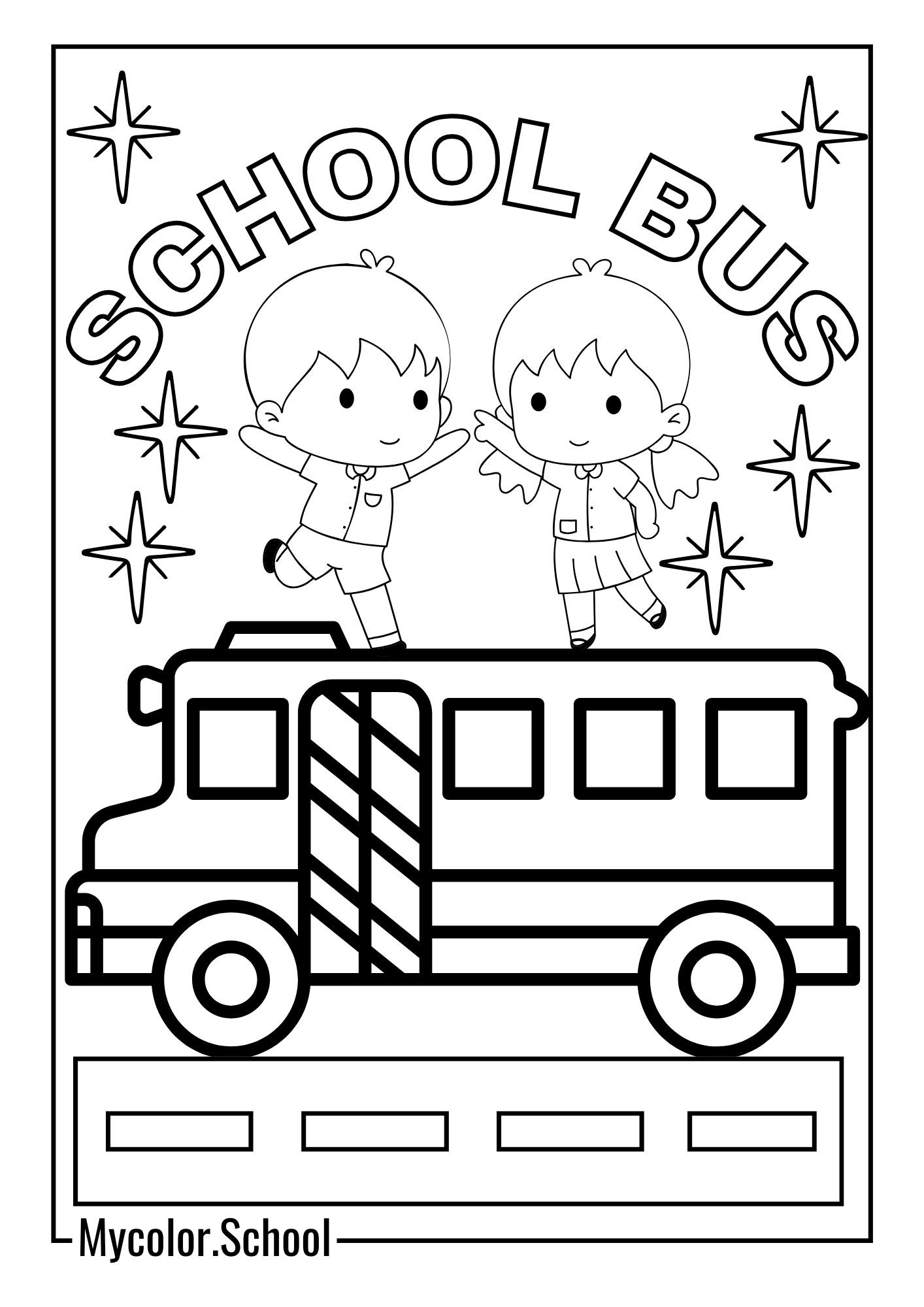 School Bus Coloring Pages School Bus Theme