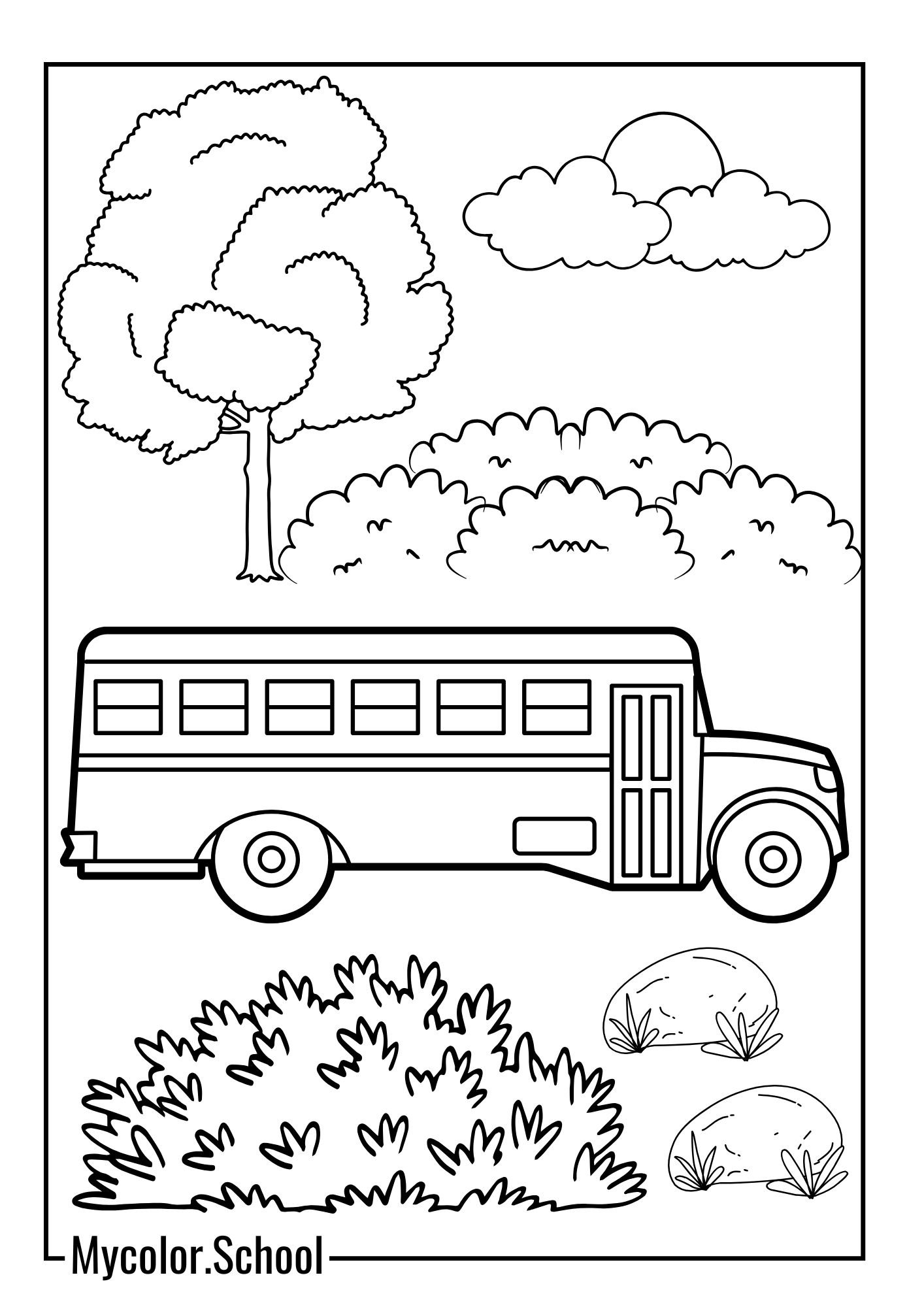 School Bus Coloring Pages Peaceful Place