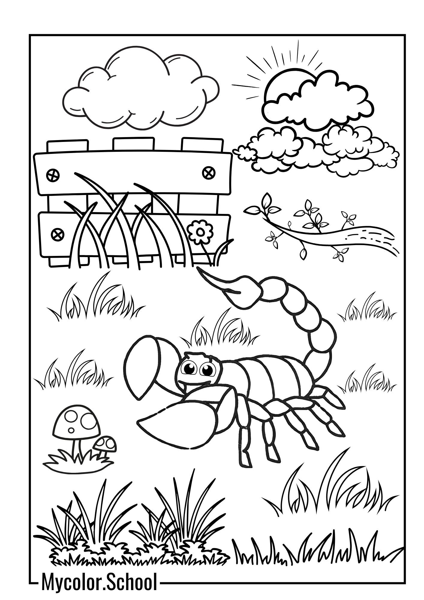 Scorpion Coloring Pages Play Time