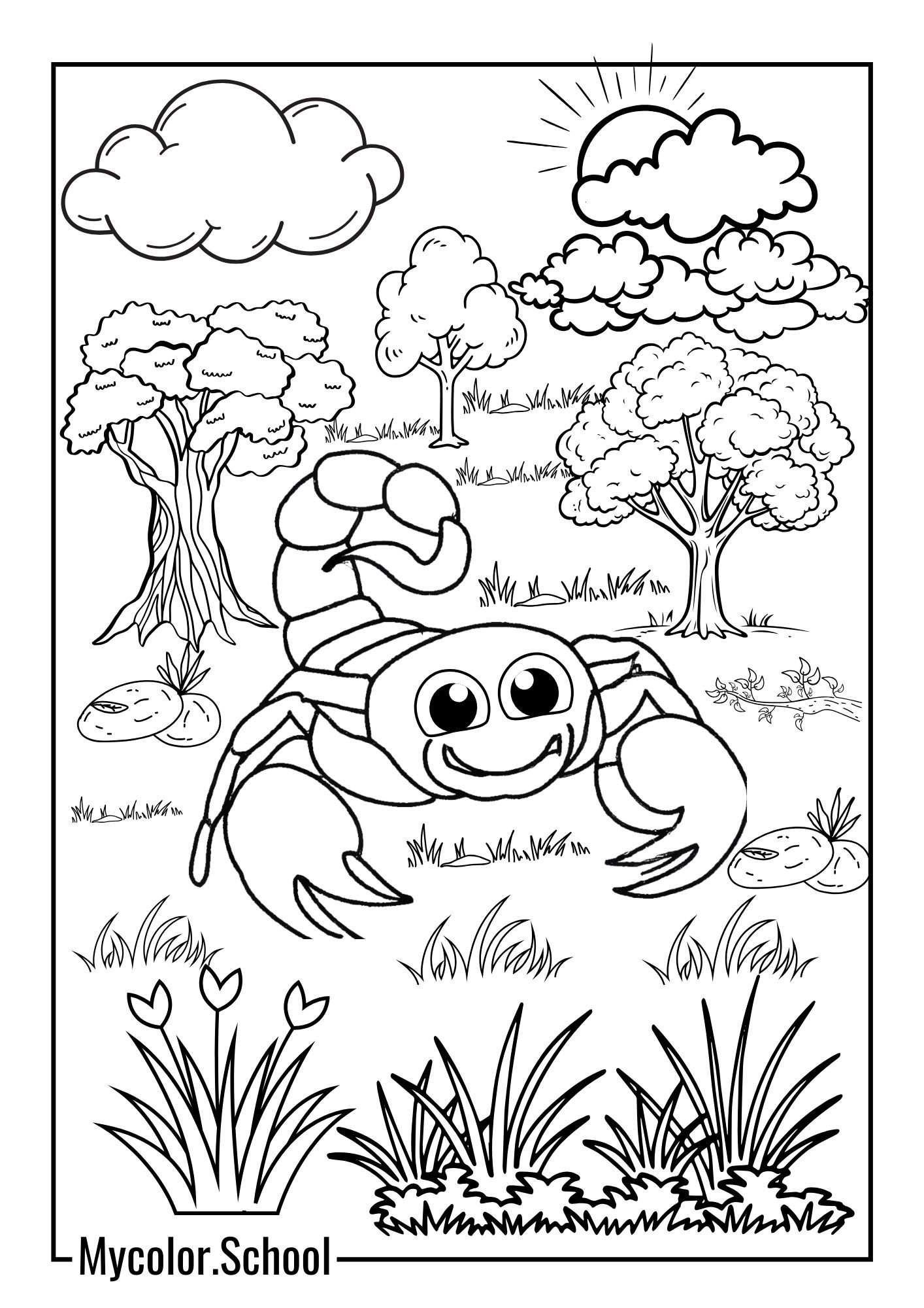 Scorpion Coloring Pages Happy Day