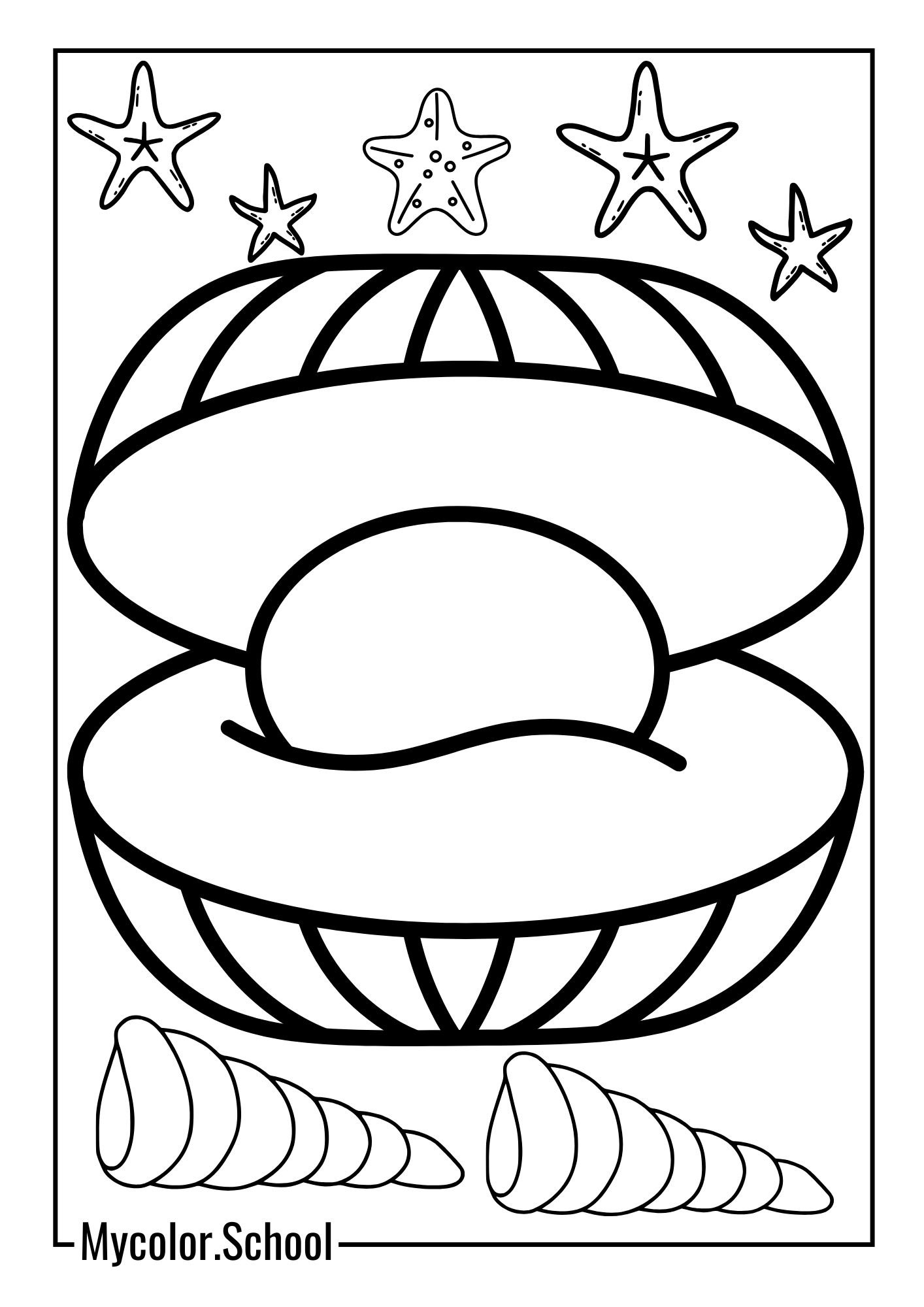 Seashell Coloring Pages Glossy Seashell