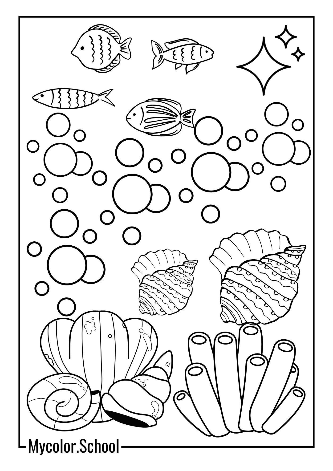 Seashell Coloring Pages Colorful Seashell