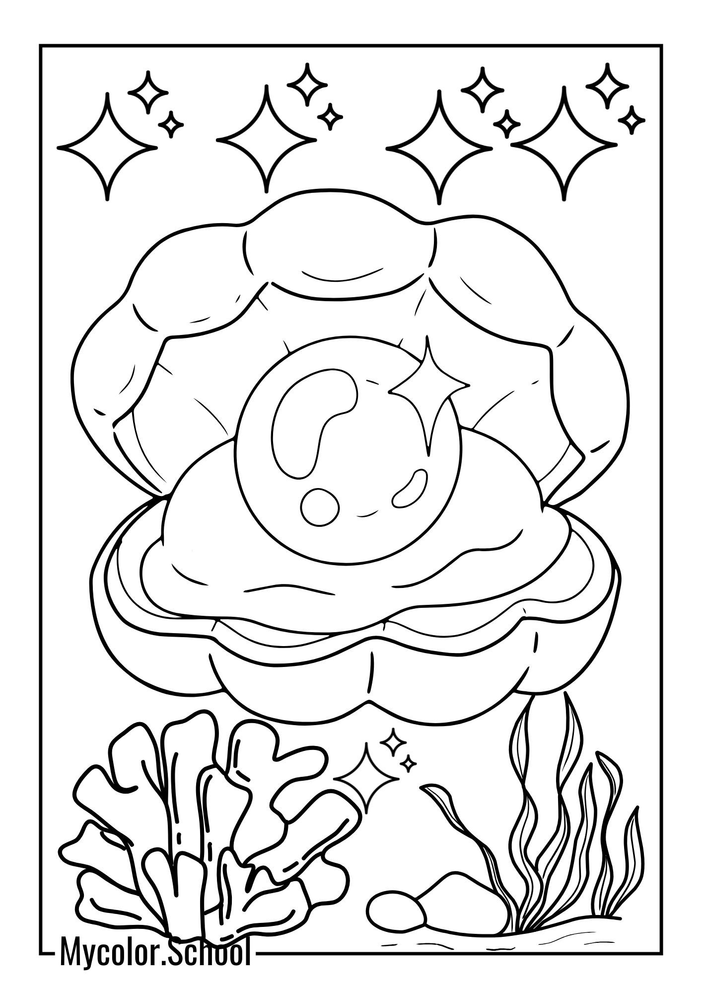 Seashell Coloring Pages Magical one