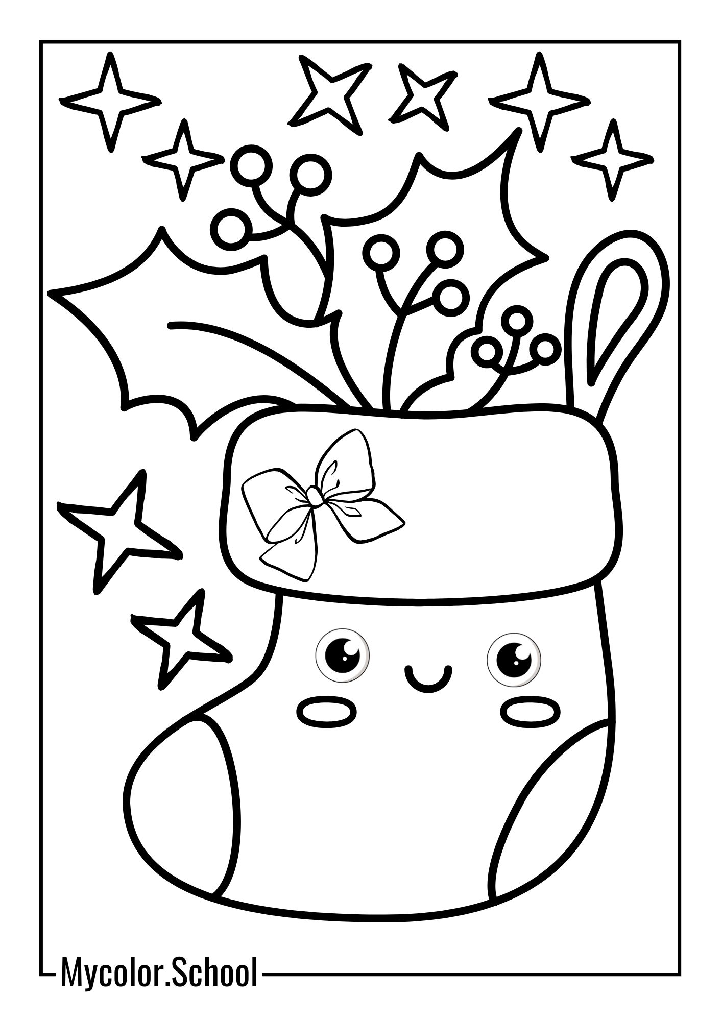Stocking Coloring Pages unique one