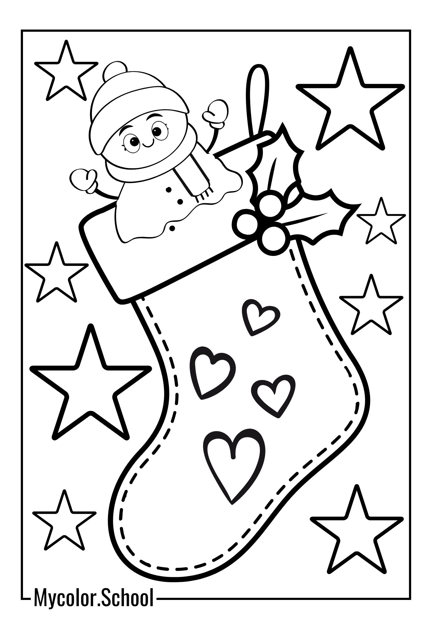 Stocking Coloring Pages adorable stocking