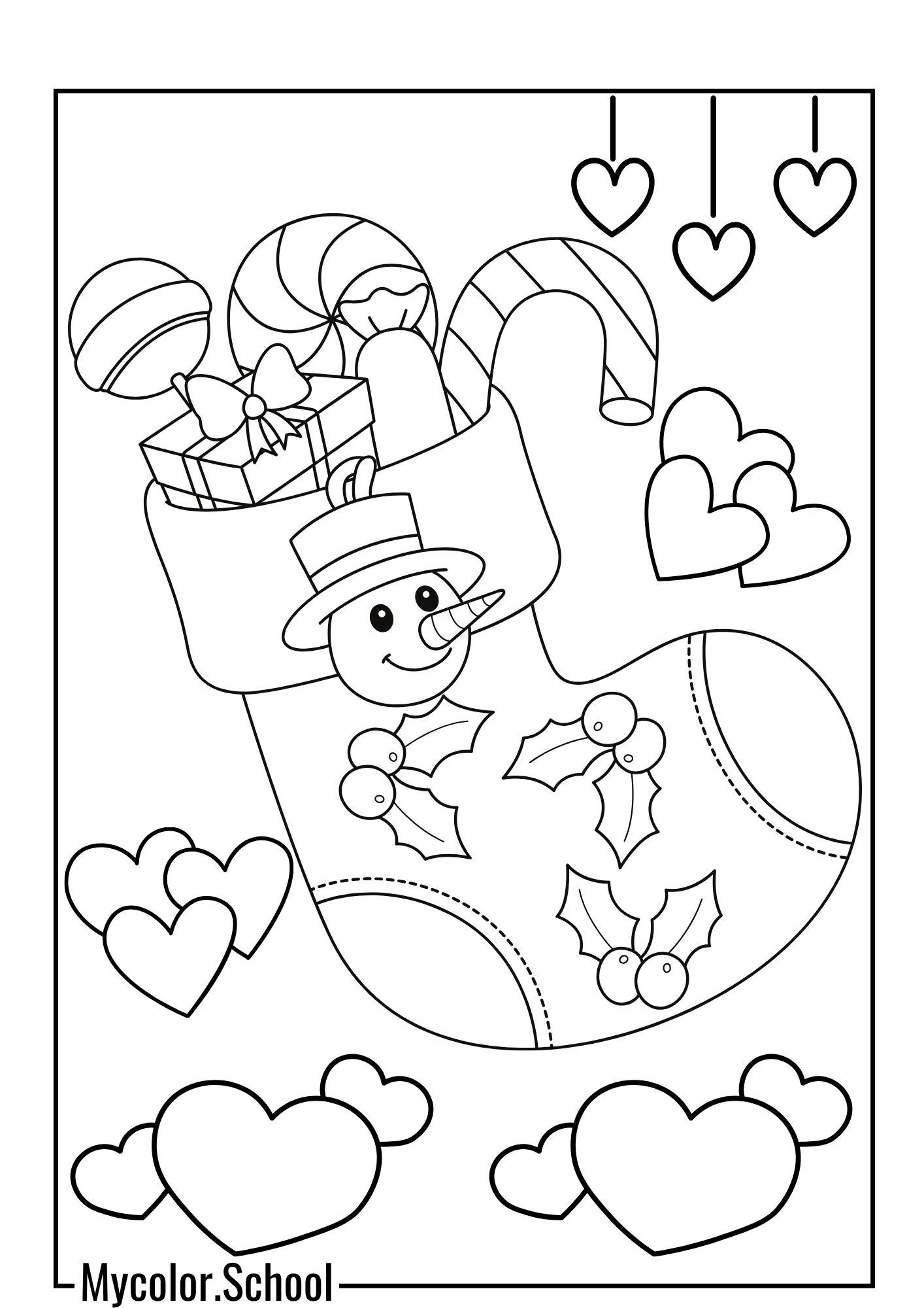 Stocking Coloring Pages lovable design