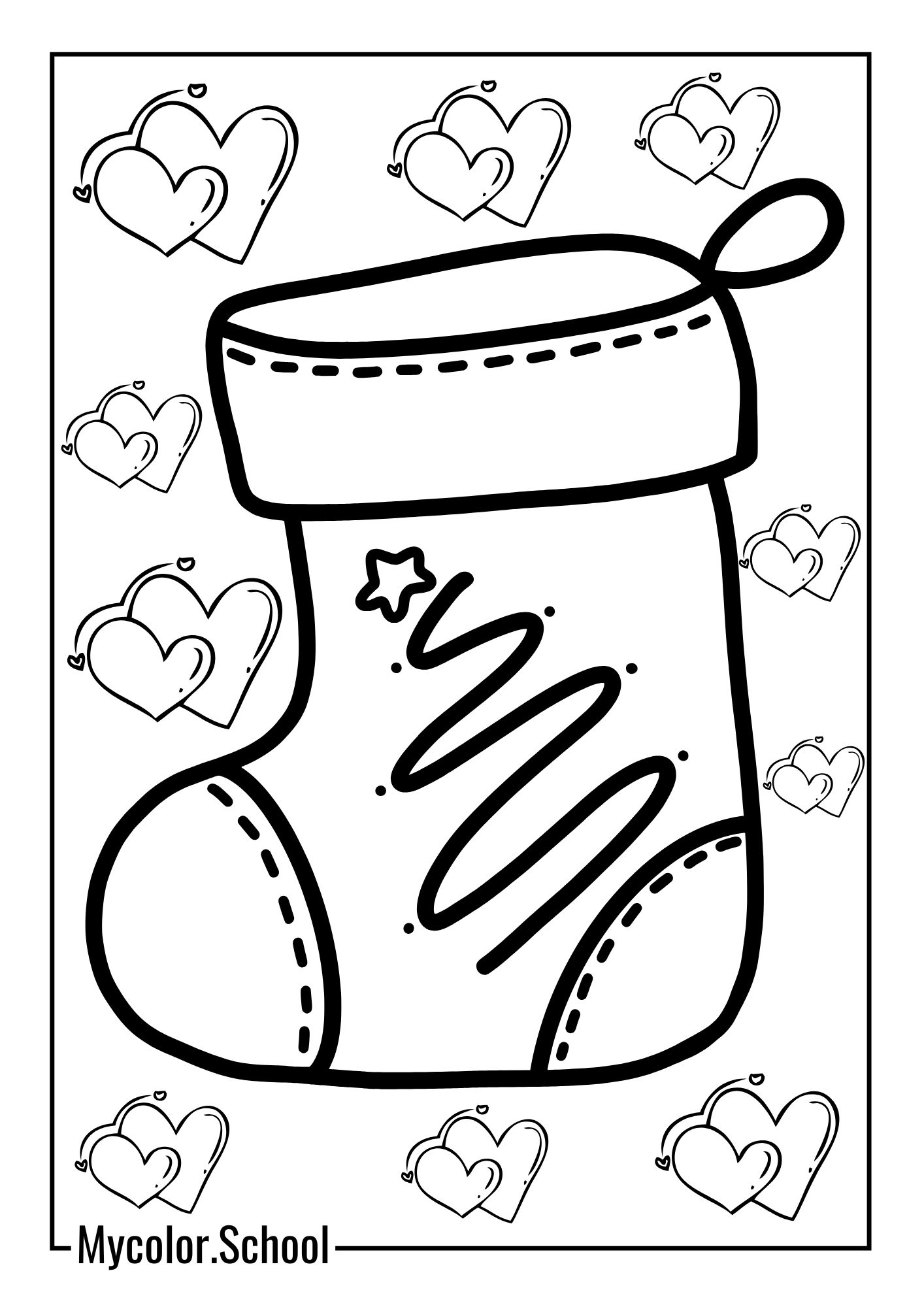 Stocking Coloring Pages simple stocking